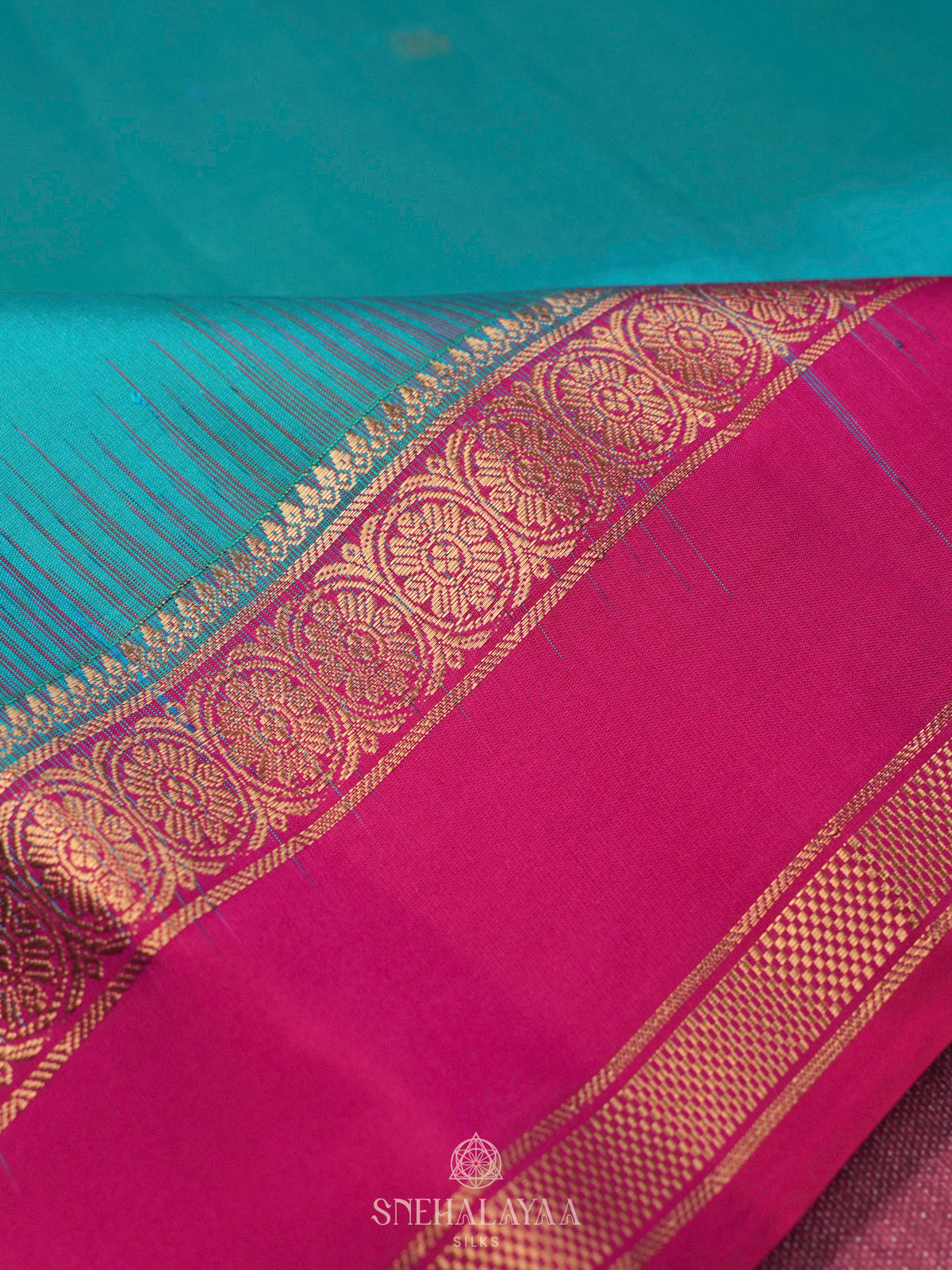 Peacock Blue Soft Silk Saree