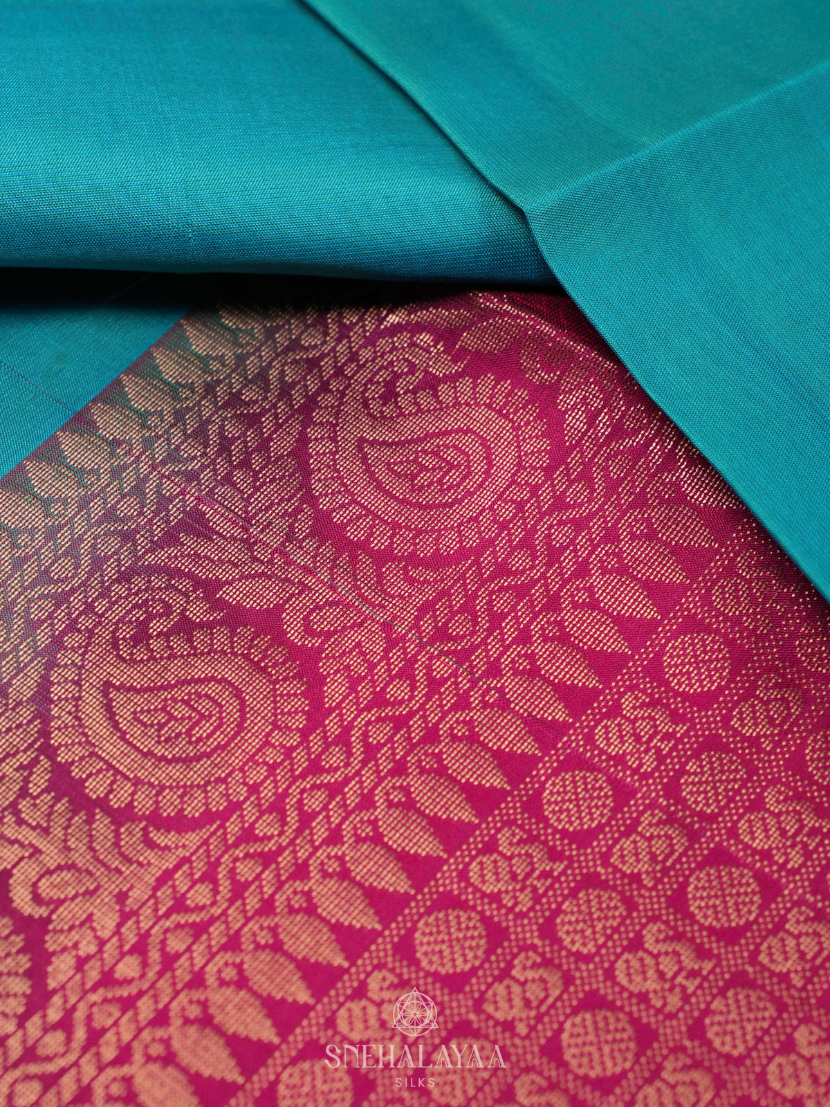 Peacock Blue Soft Silk Saree