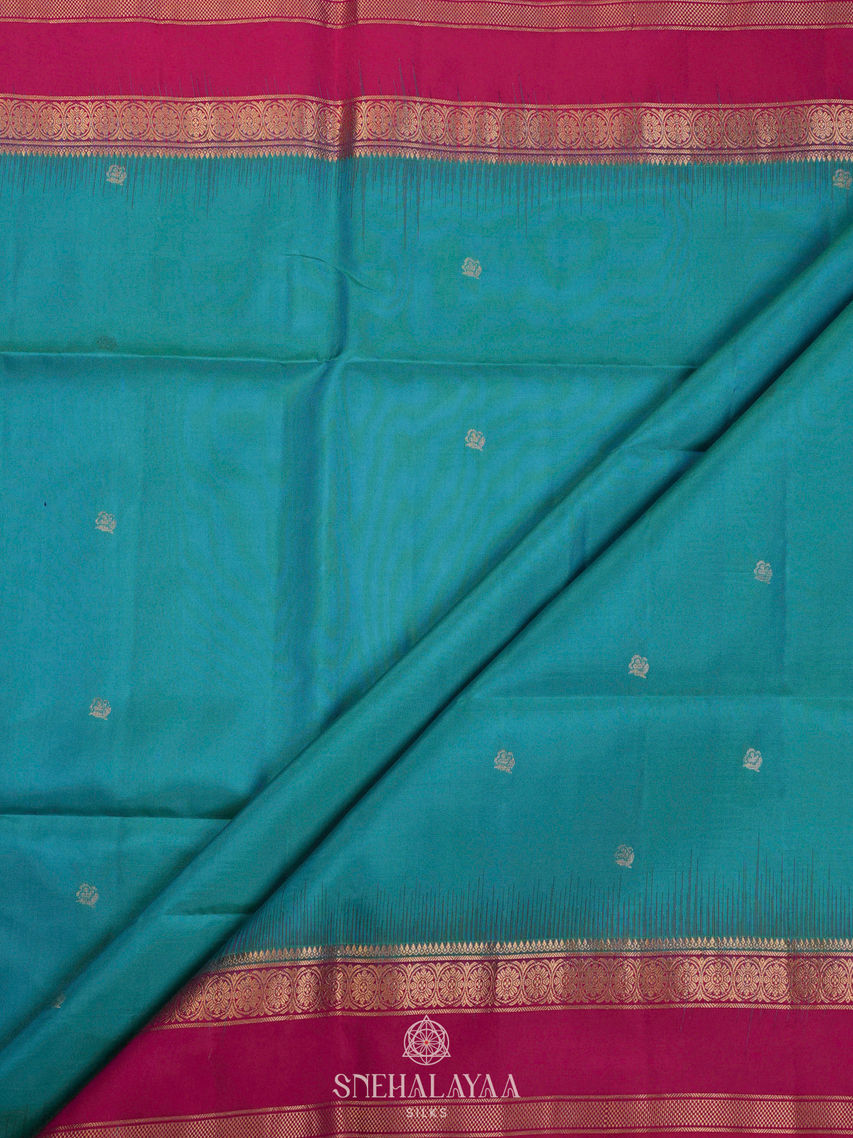 Peacock Blue Soft Silk Saree