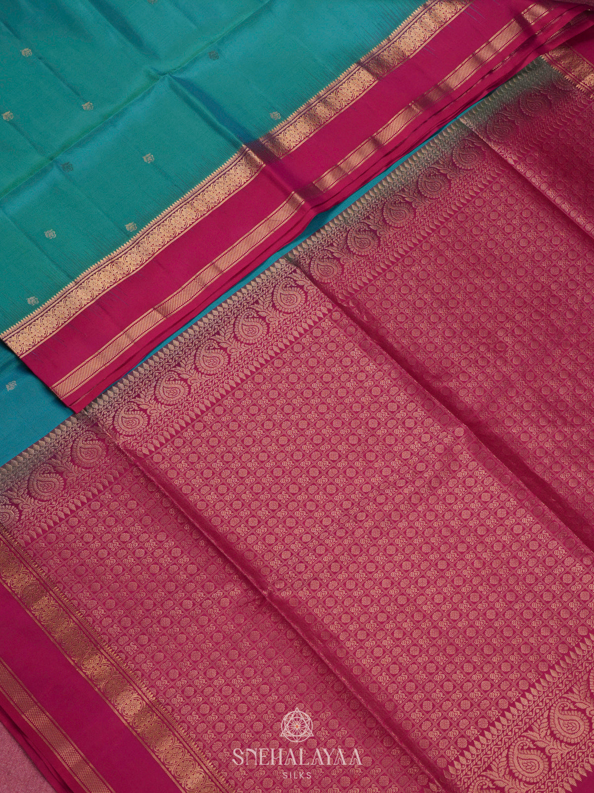 Peacock Blue Soft Silk Saree