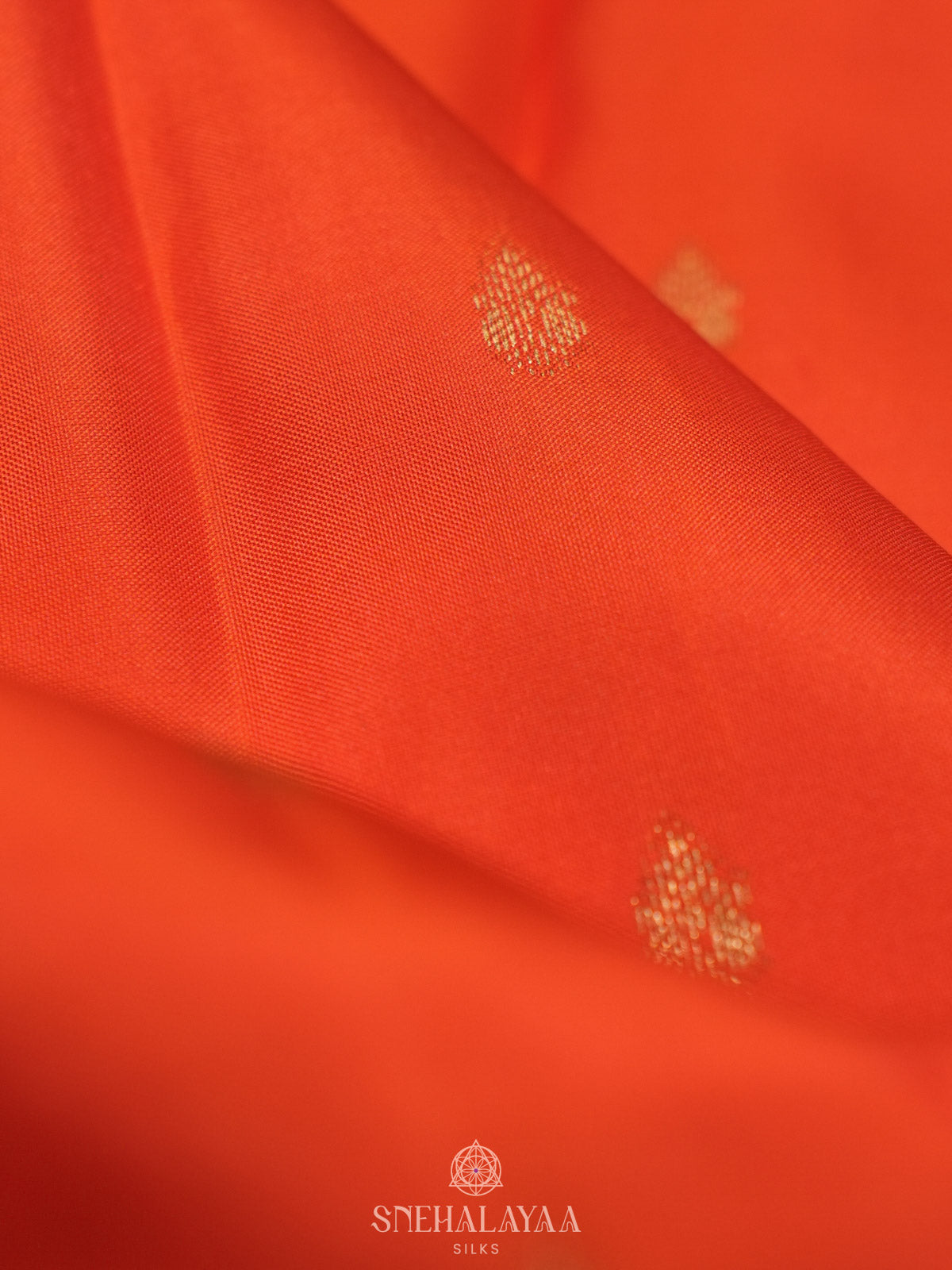 Rust Orange Kanjivaram Silk Saree