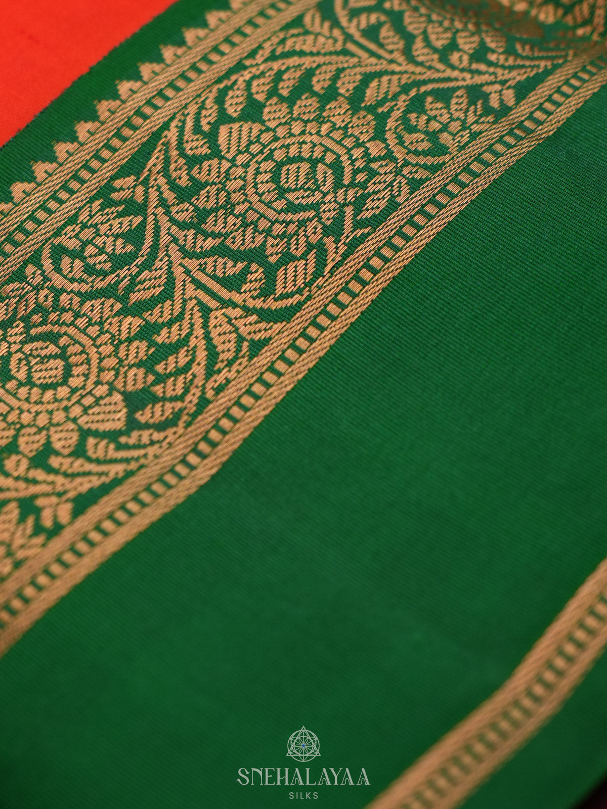 Rust Orange Kanjivaram Silk Saree