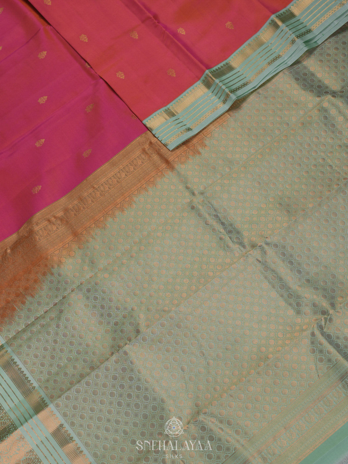 Coral Pink Kanjivaram Silk Saree