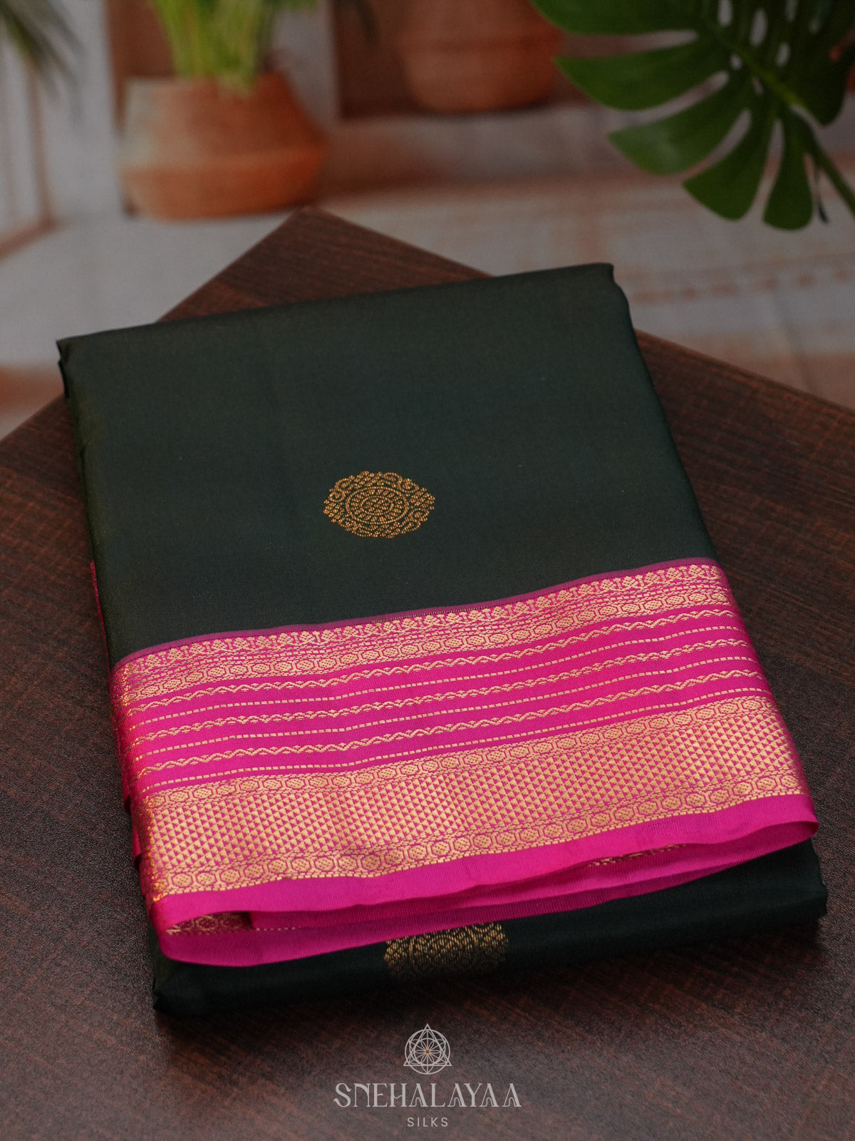 Forest Green Kanjivaram Silk Saree