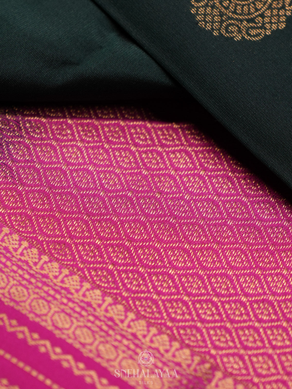 Forest Green Kanjivaram Silk Saree