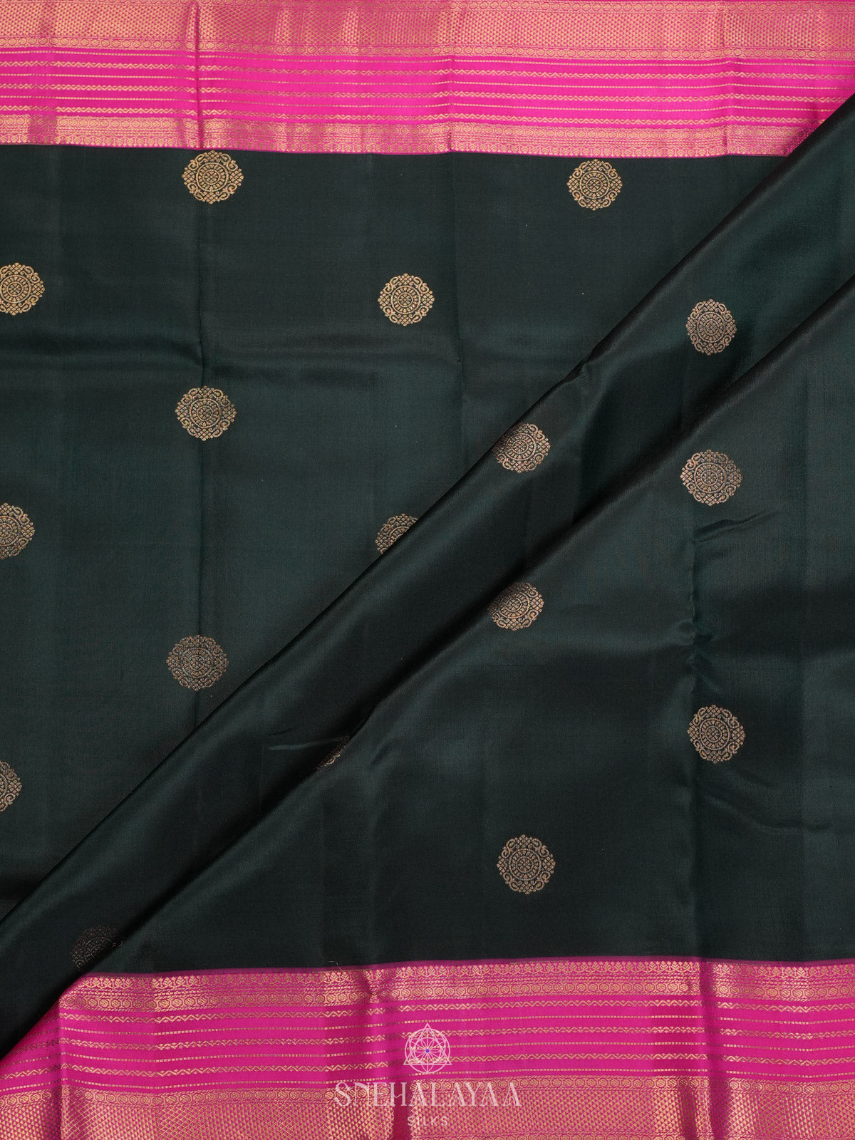 Forest Green Kanjivaram Silk Saree
