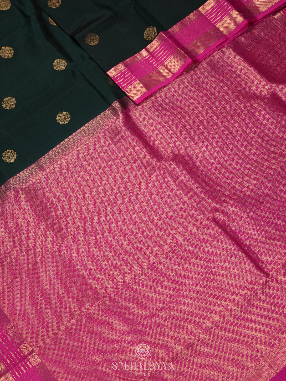 Forest Green Kanjivaram Silk Saree