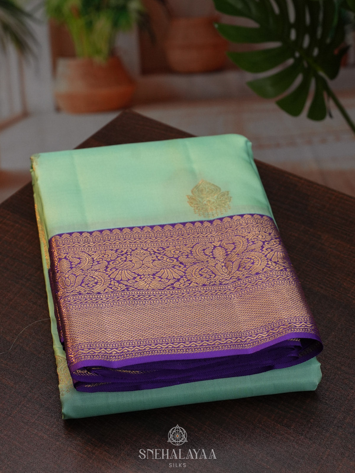 Mint Green Kanjivaram Silk Saree