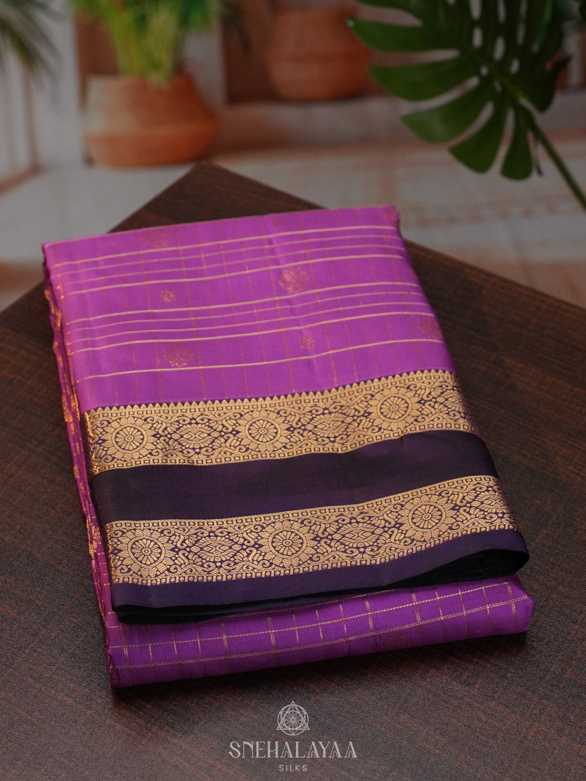 Purple Kanjivaram Silk Saree