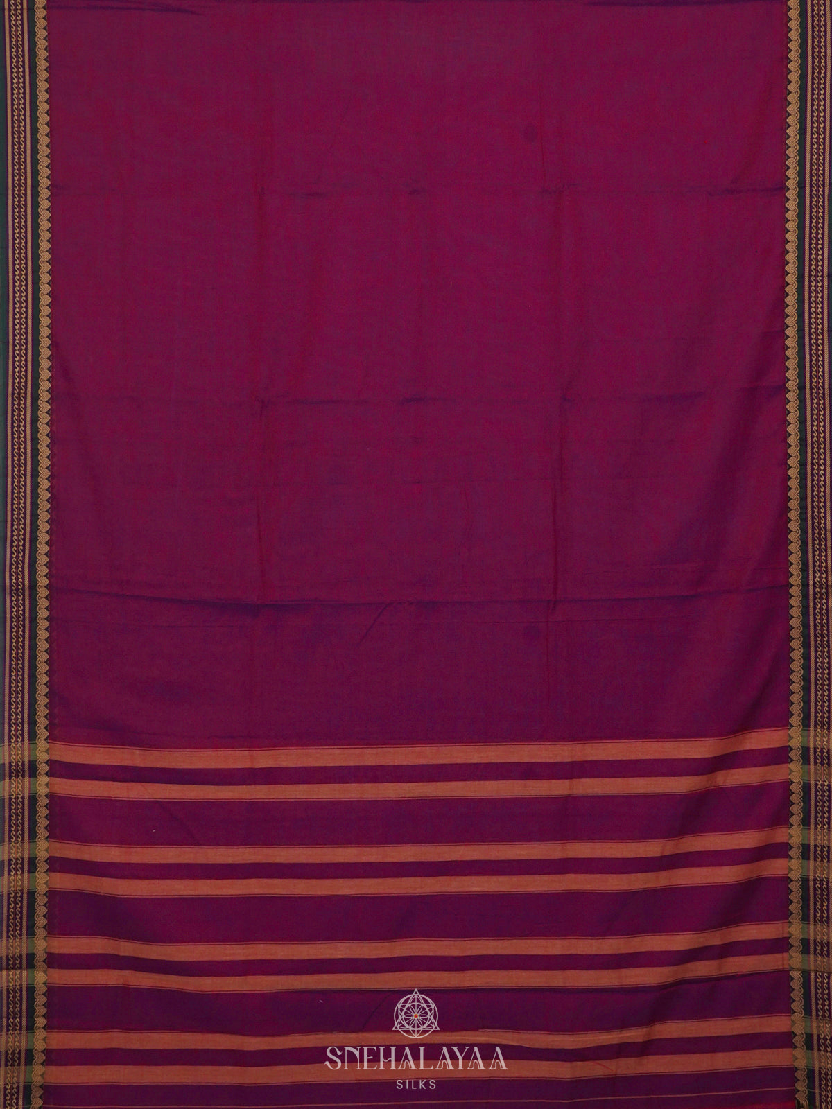 Magenta Narayanpet Cotton Saree without Blouse