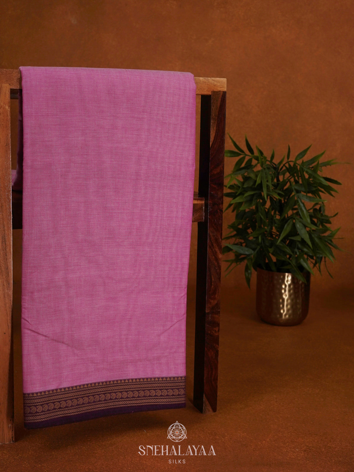 Pale Pink Narayanpet Cotton Saree without Blouse