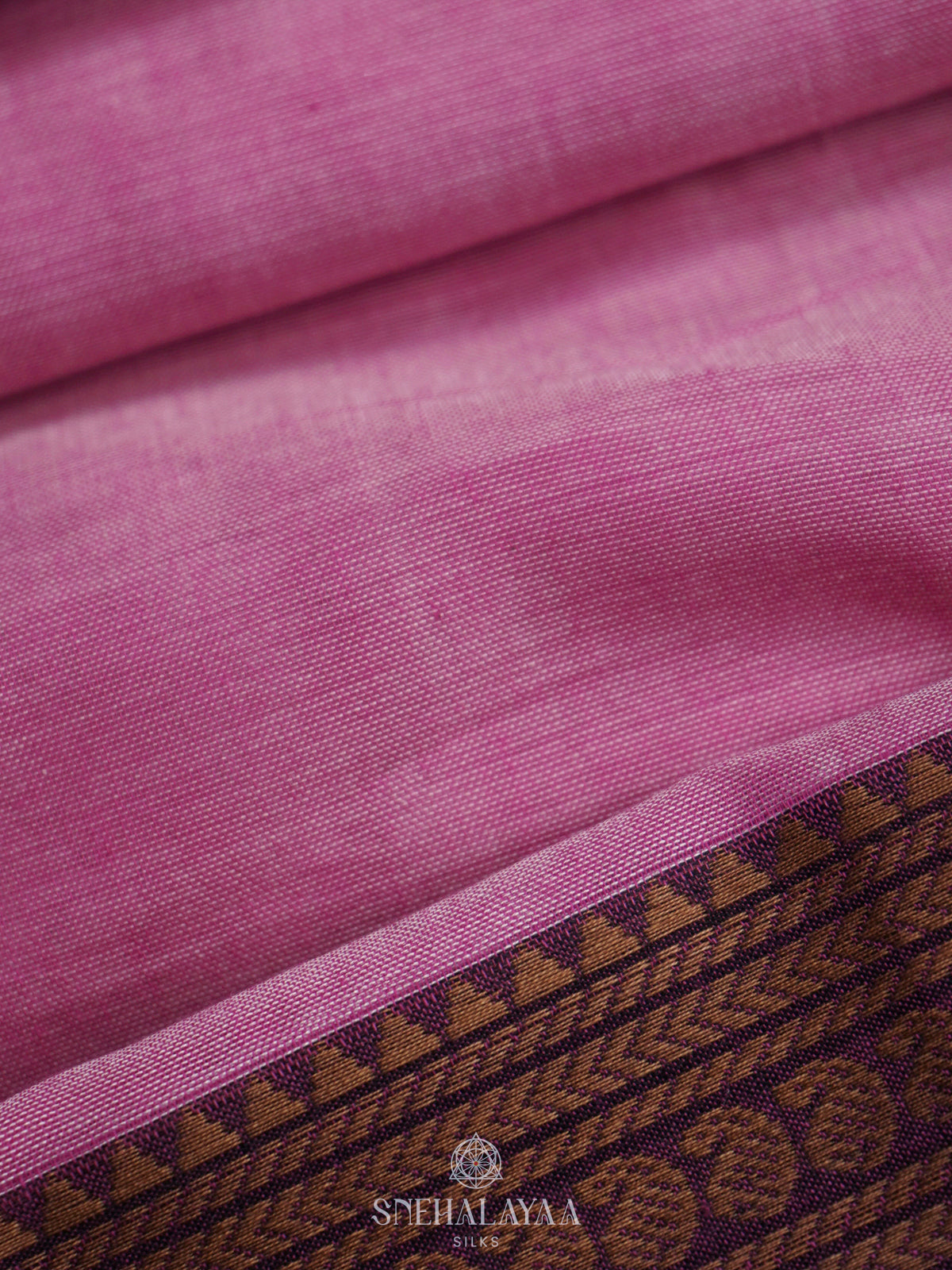 Pale Pink Narayanpet Cotton Saree without Blouse
