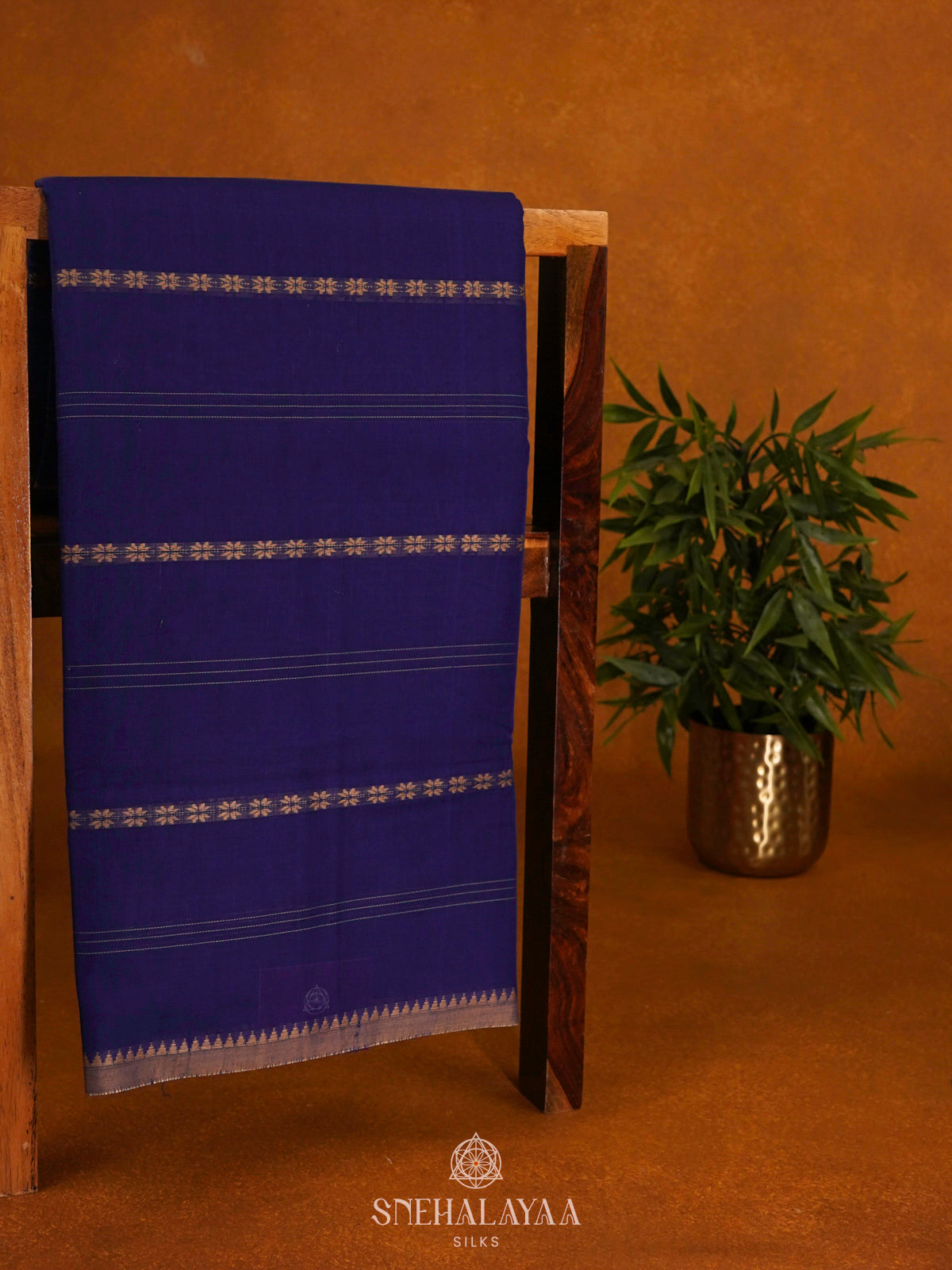 Royal Blue Narayanpet Cotton Saree without Blouse