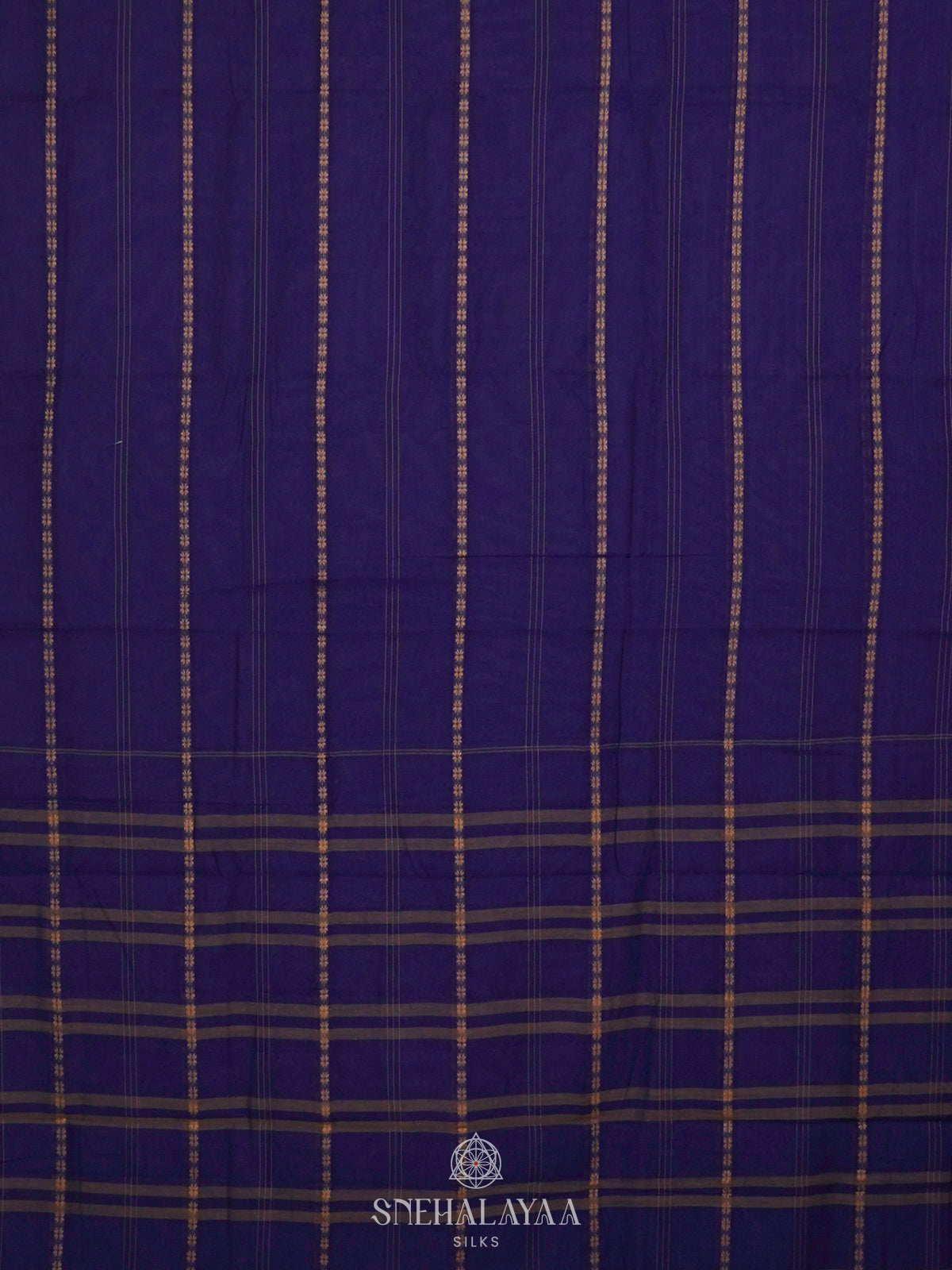 Royal Blue Narayanpet Cotton Saree without Blouse