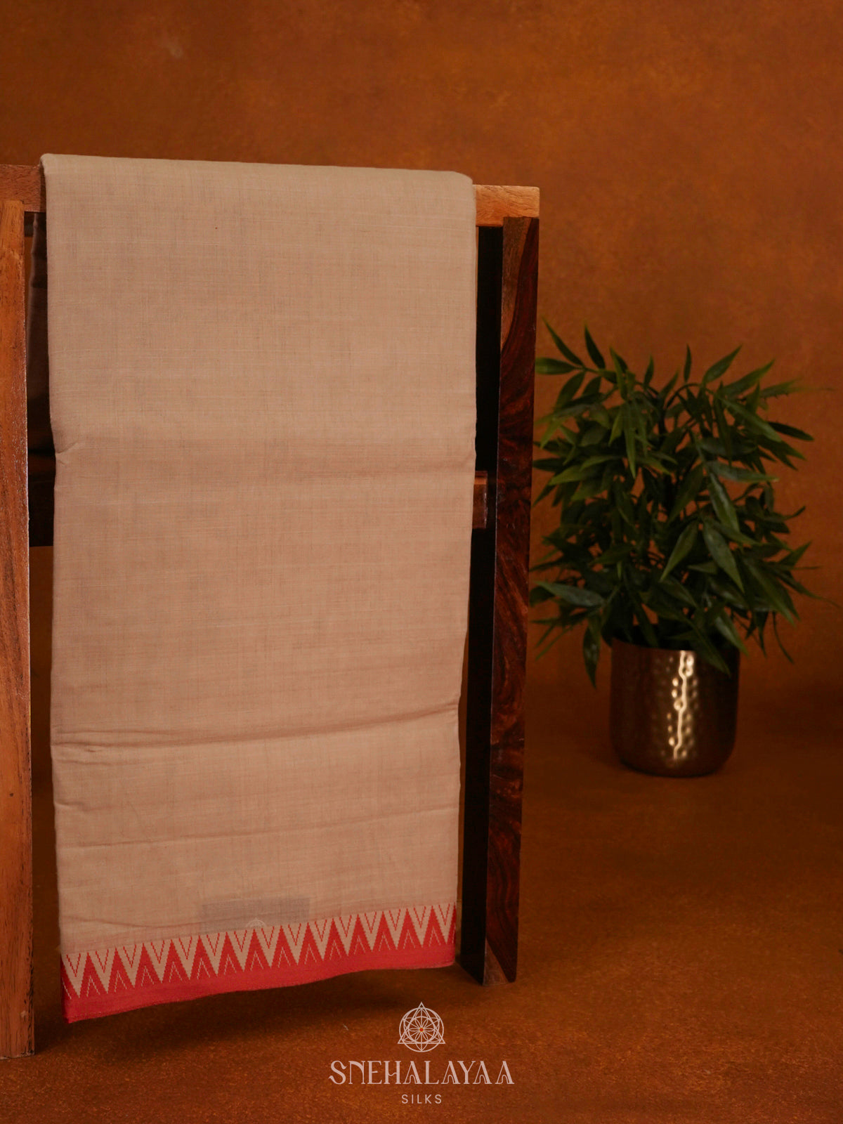 Cream Narayanpet Cotton Saree without Blouse