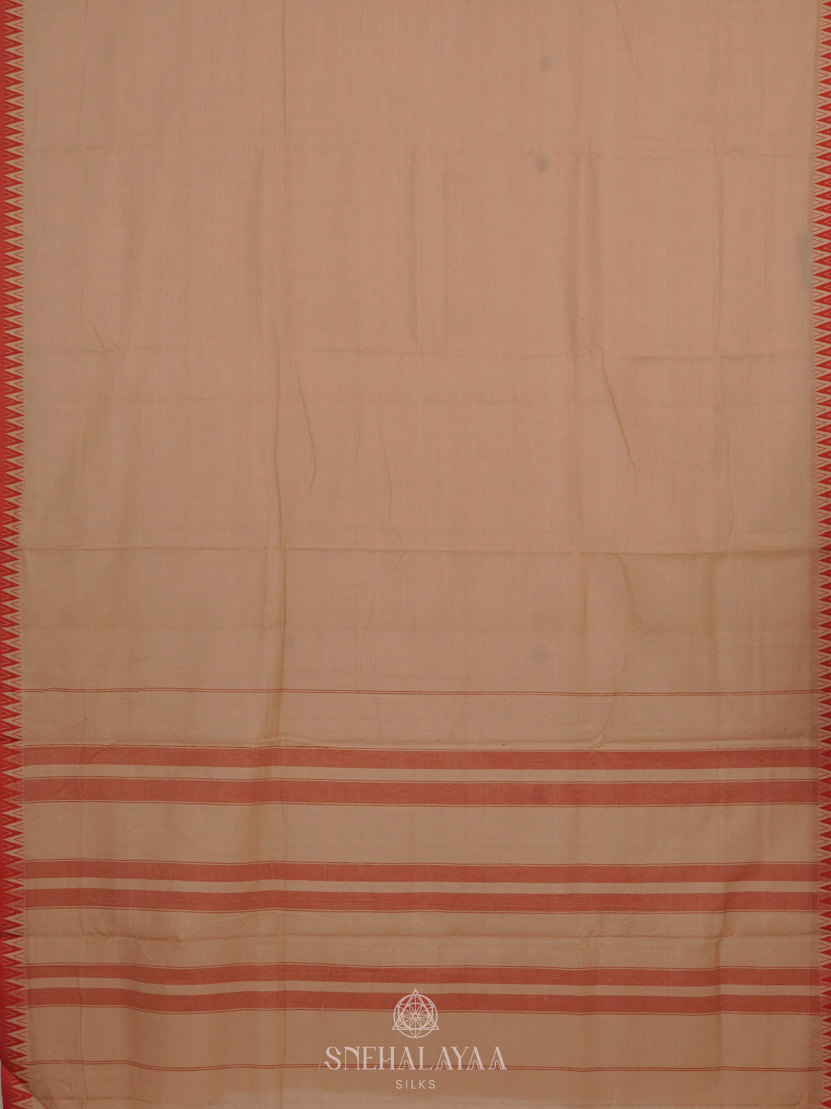 Cream Narayanpet Cotton Saree without Blouse