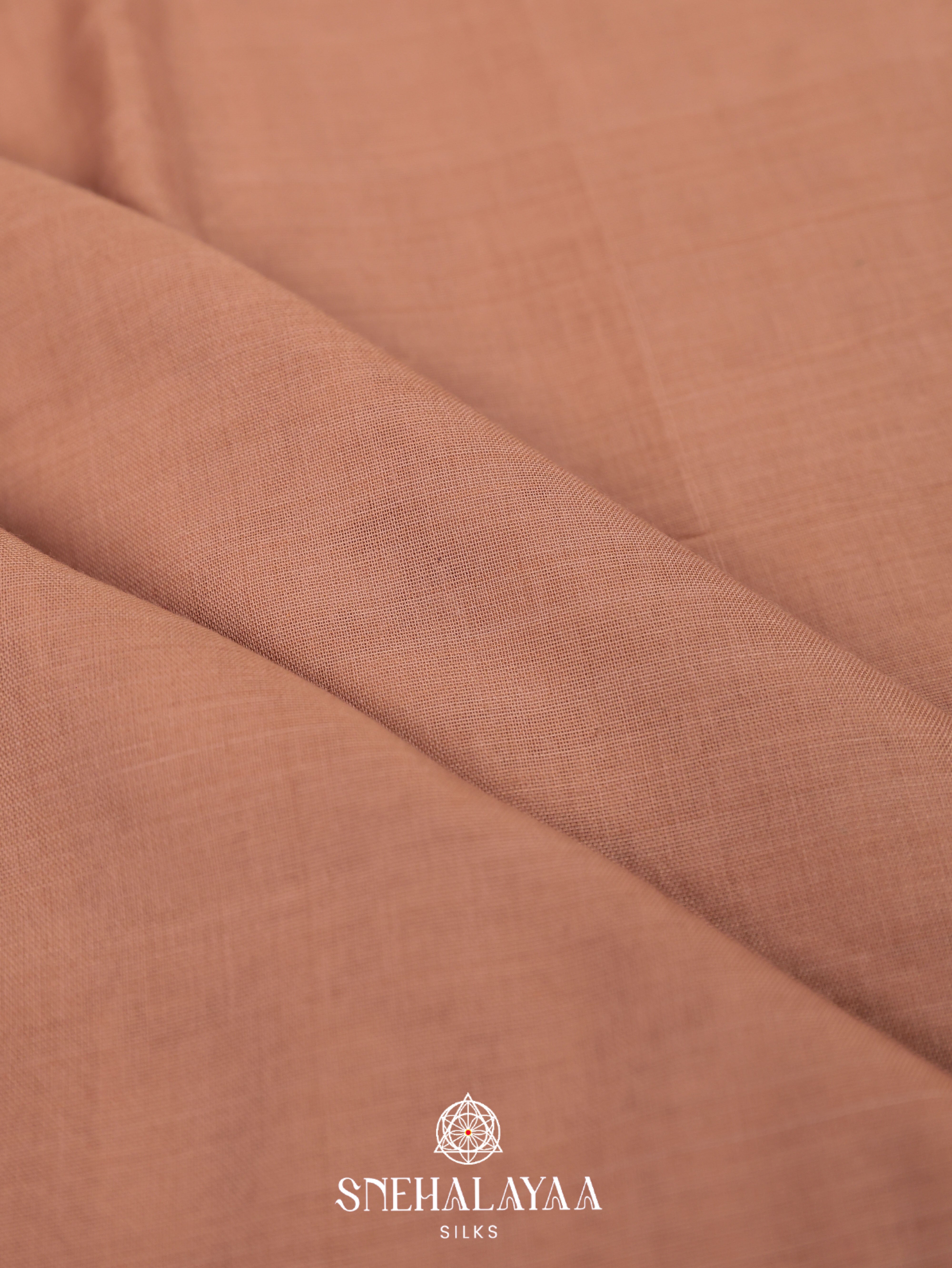 Peach Narayanpet Cotton Saree