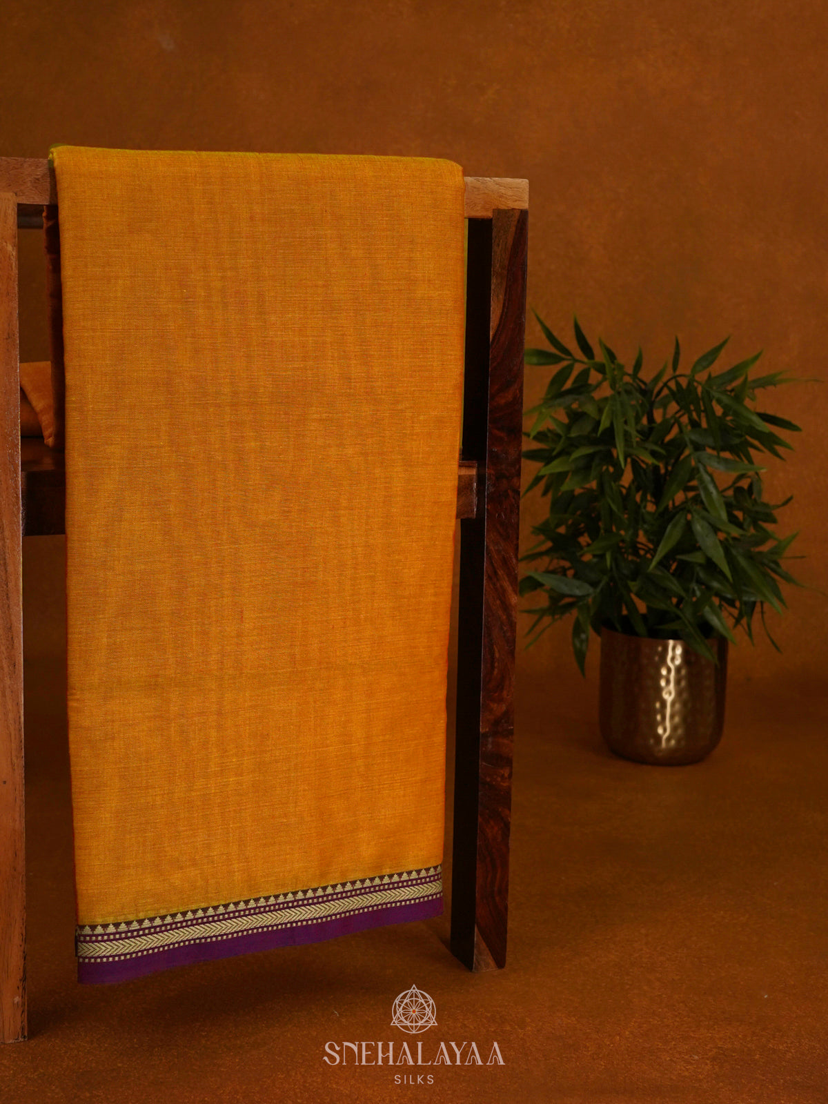 Mango Yellow Narayanpet Cotton Saree without Blouse