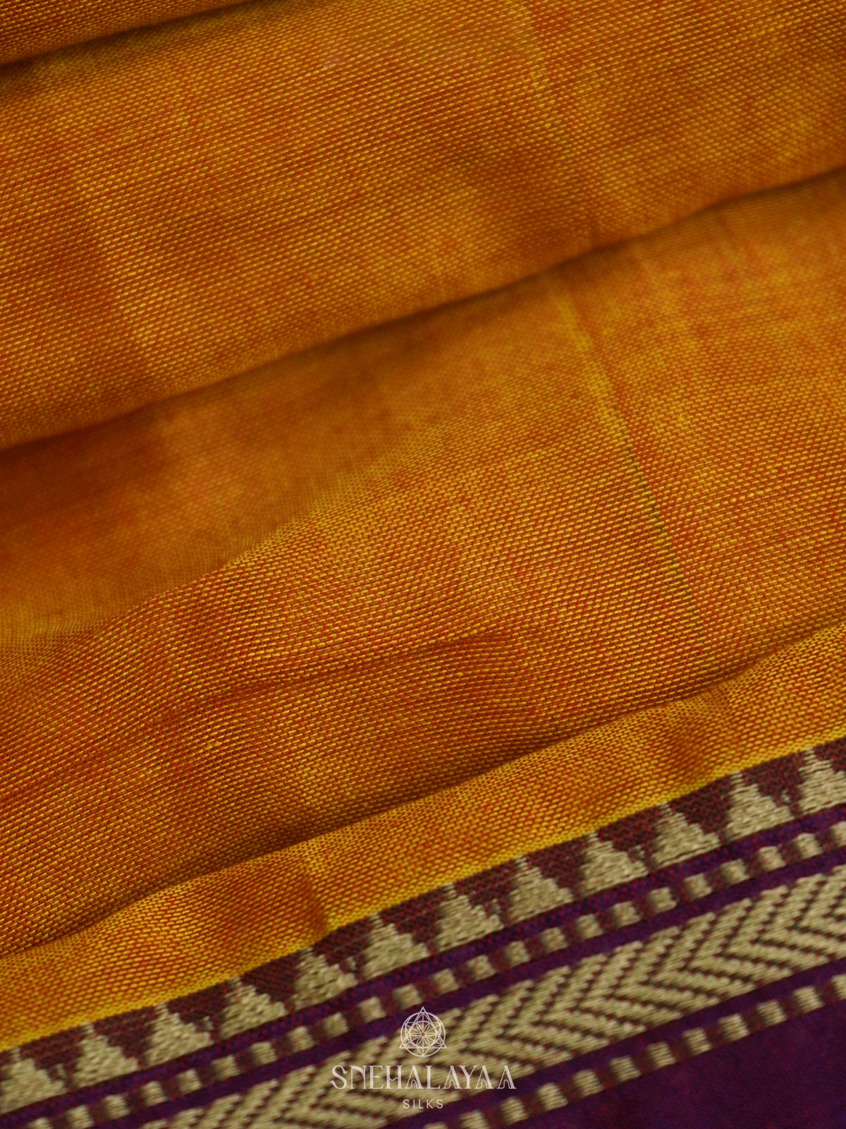 Mango Yellow Narayanpet Cotton Saree without Blouse