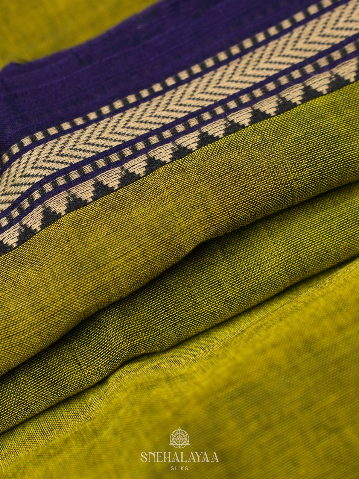 Moss Green Narayanpet Cotton Saree without Blouse