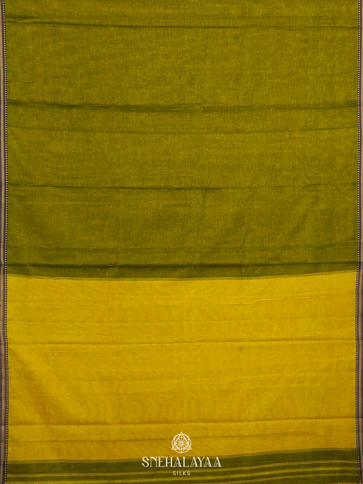 Moss Green Narayanpet Cotton Saree without Blouse