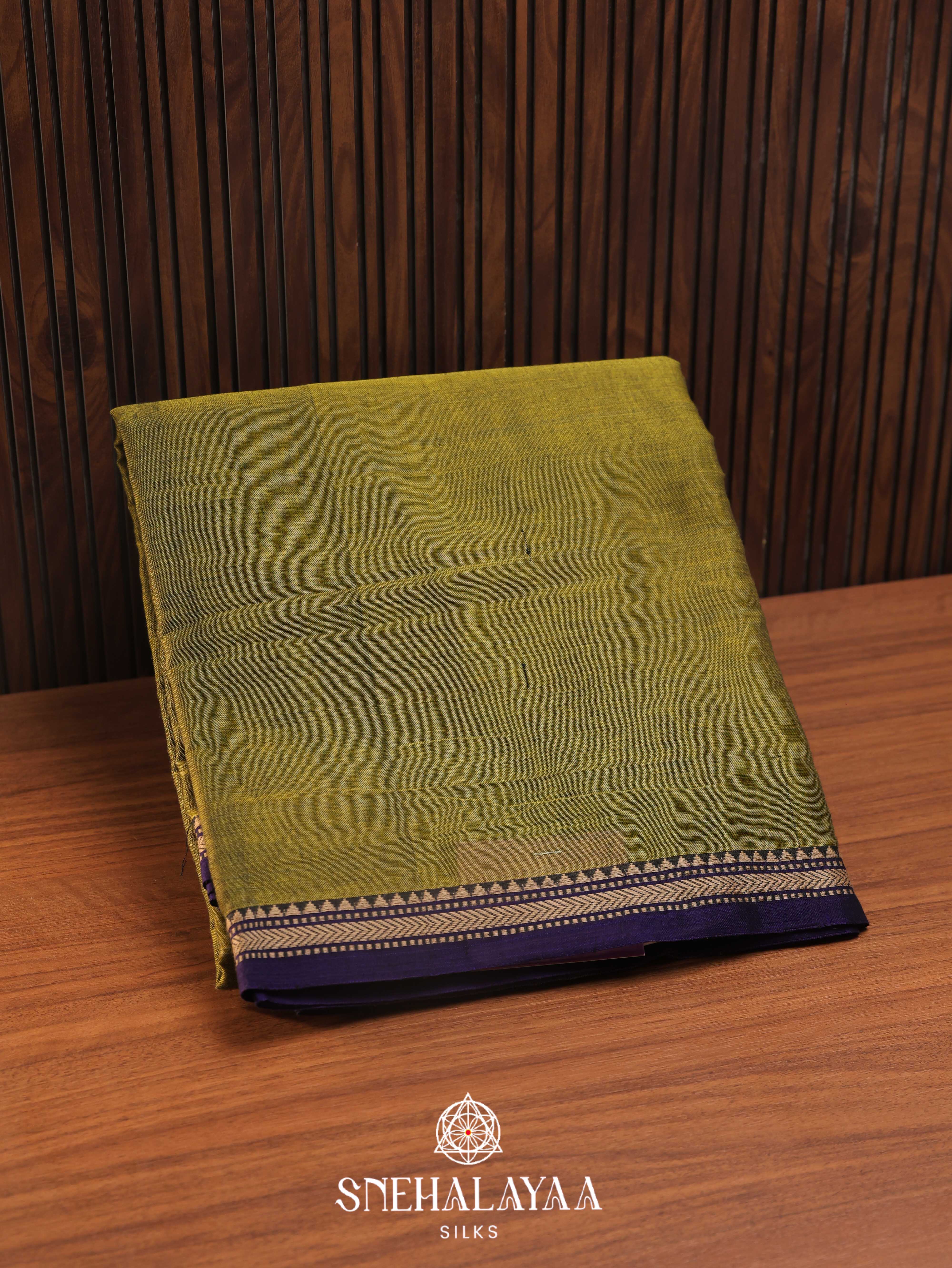 Chartreuse Green Narayanpet Cotton Saree
