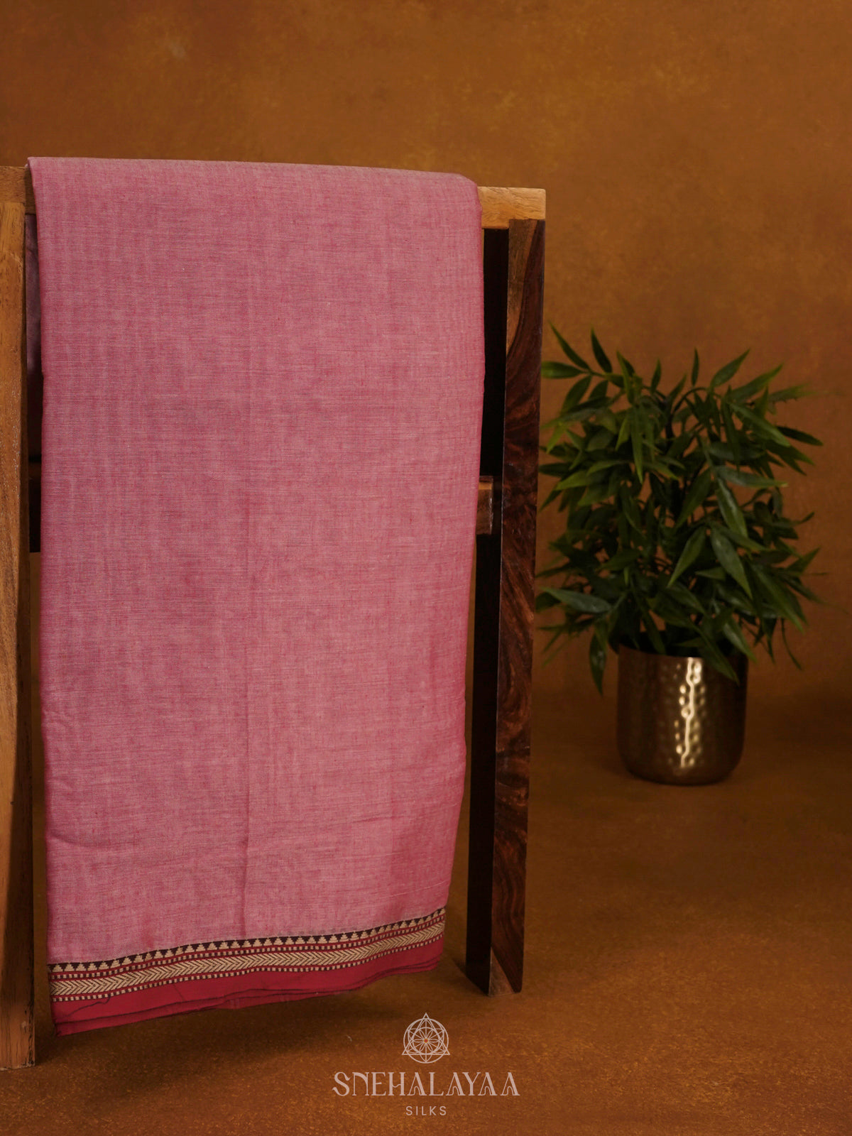 Pink Narayanpet Cotton Saree without Blouse