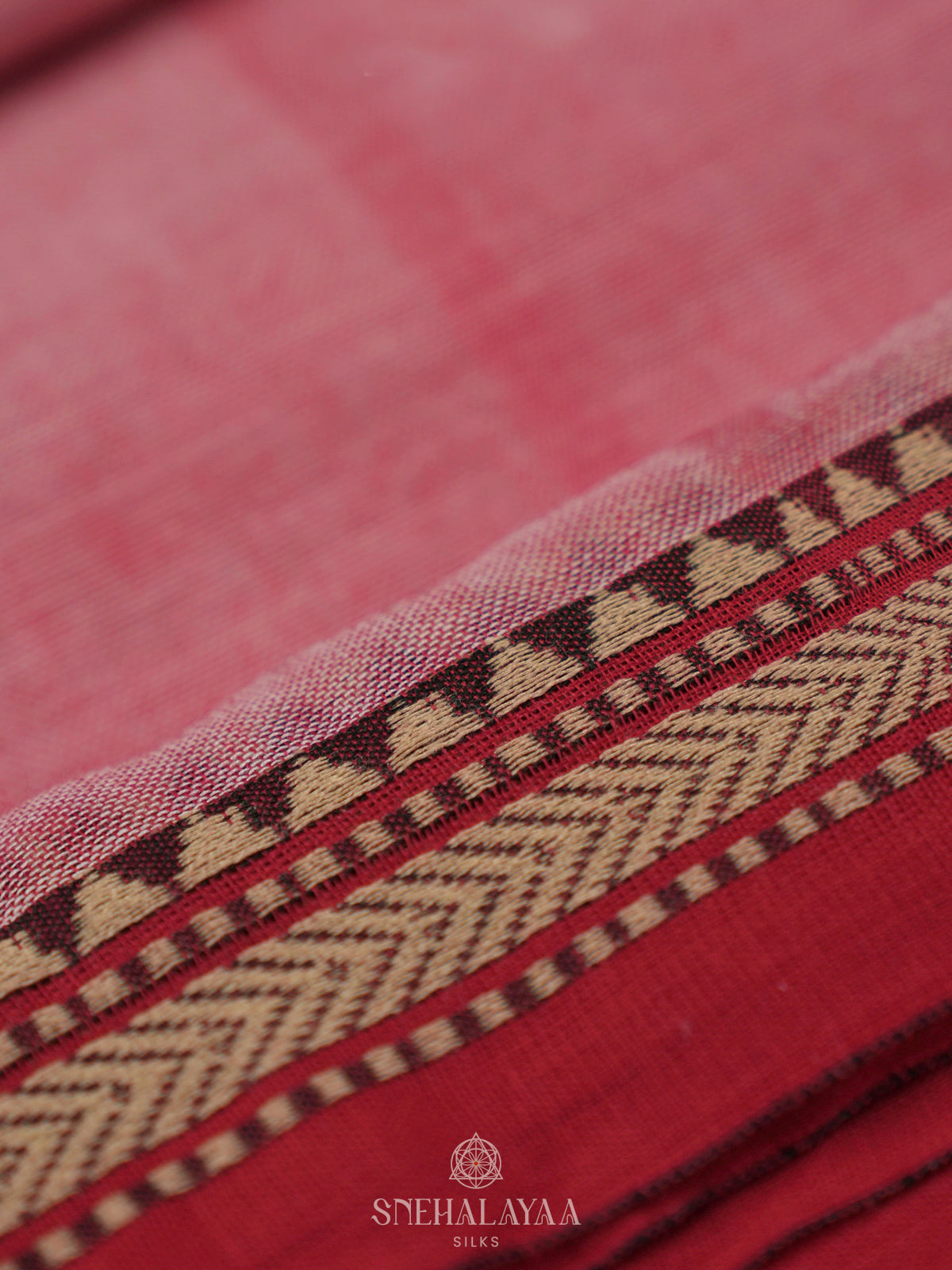 Pink Narayanpet Cotton Saree without Blouse