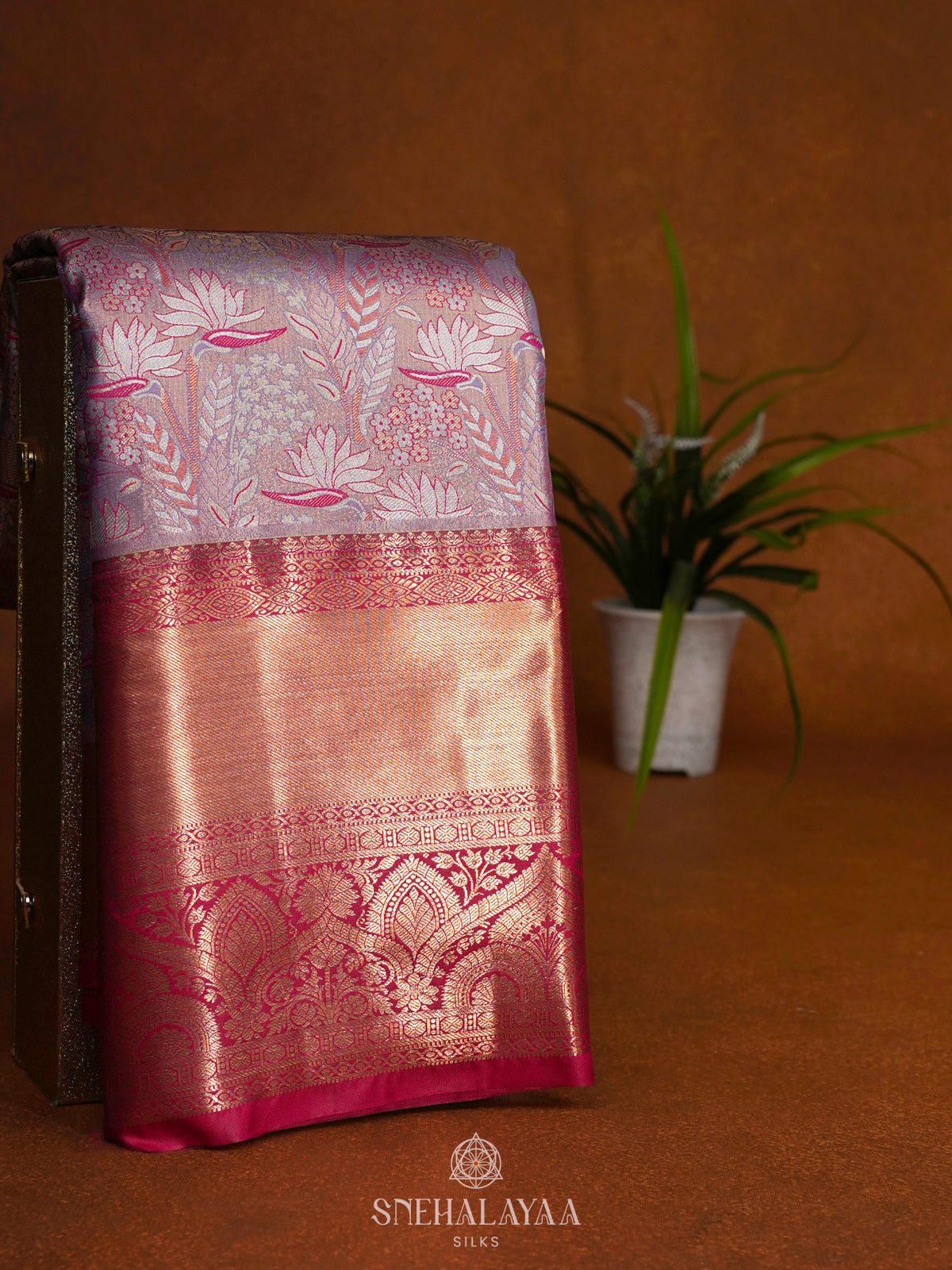 Purple Art Silk Saree