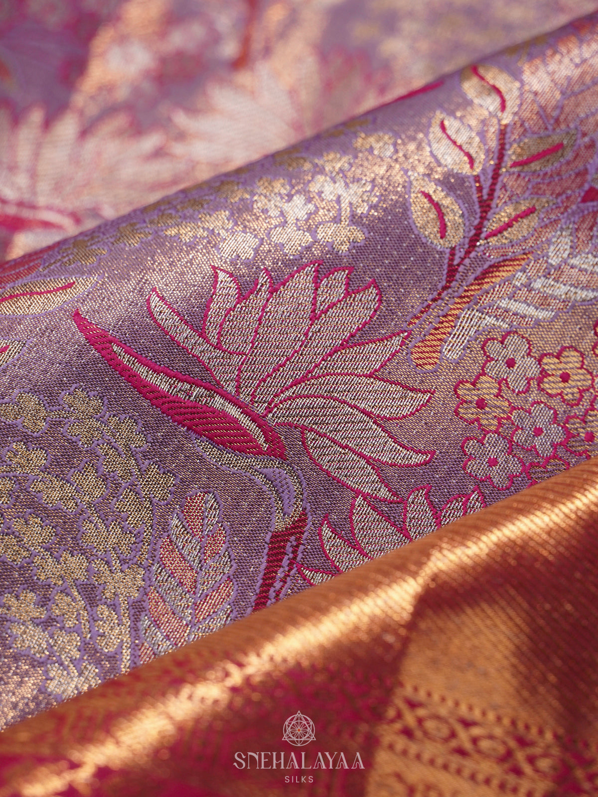 Purple Art Silk Saree