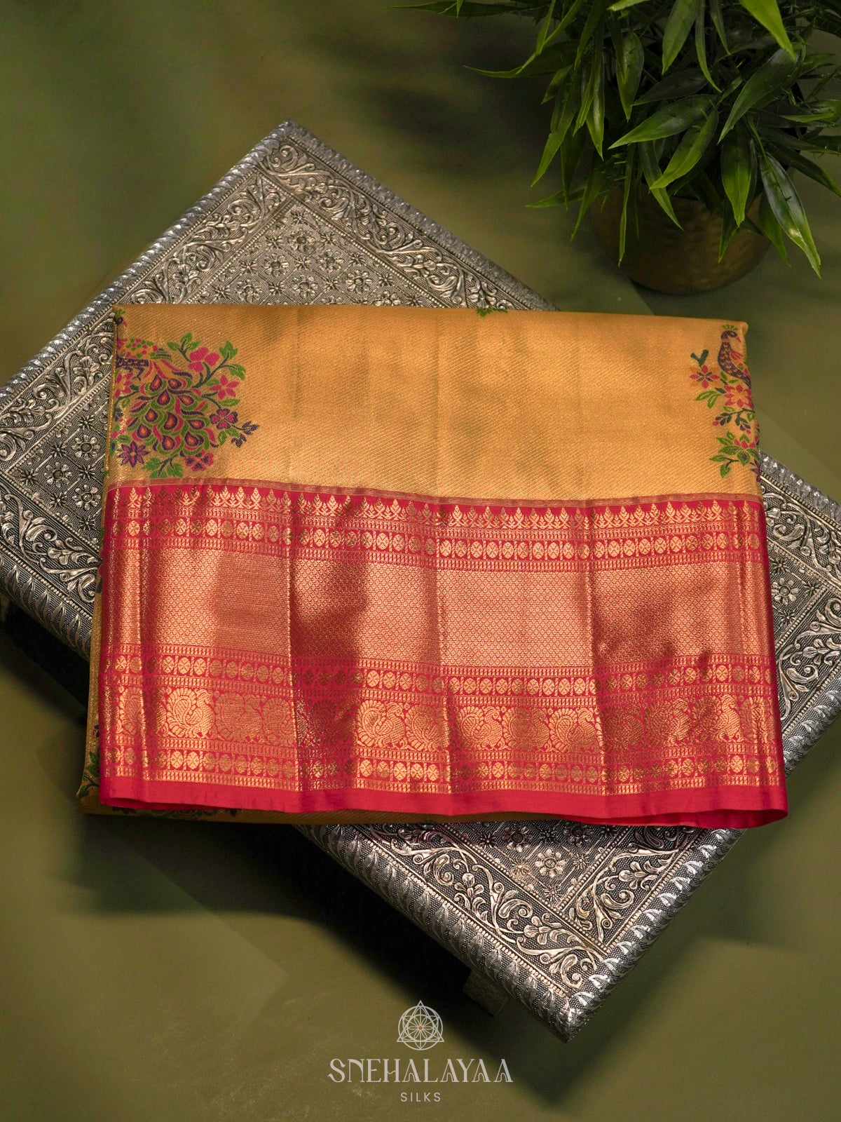 Yellow Art Silk Saree