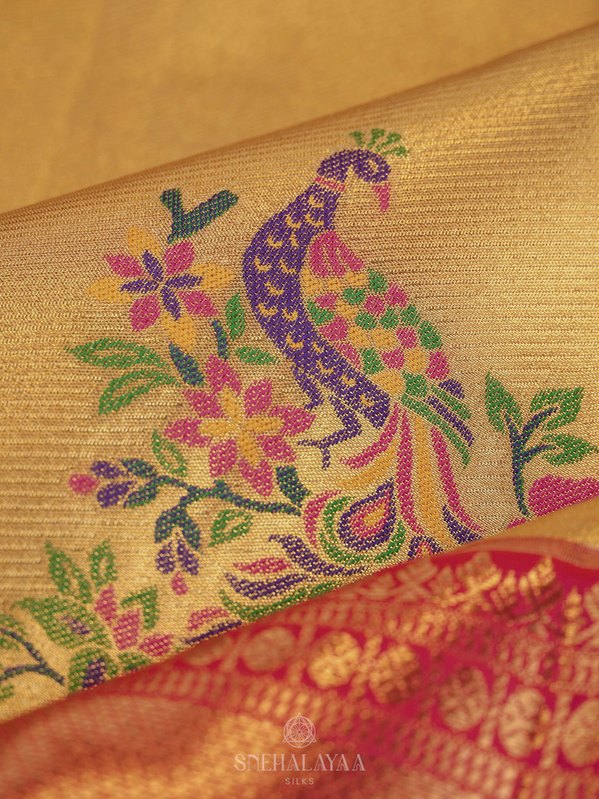 Yellow Art Silk Saree