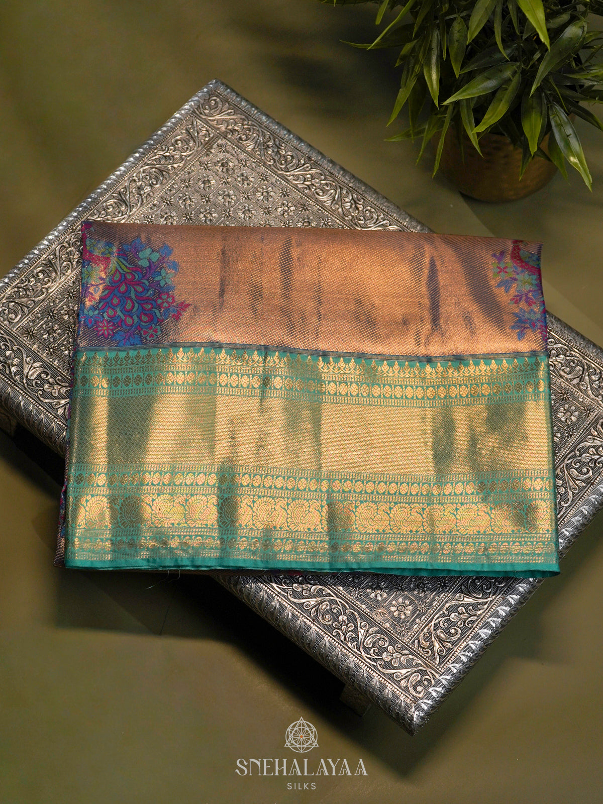 Matalic Gold Art Silk Saree