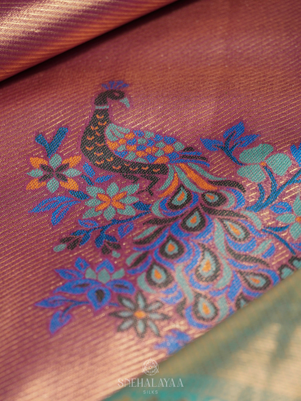 Peach Art Silk Saree