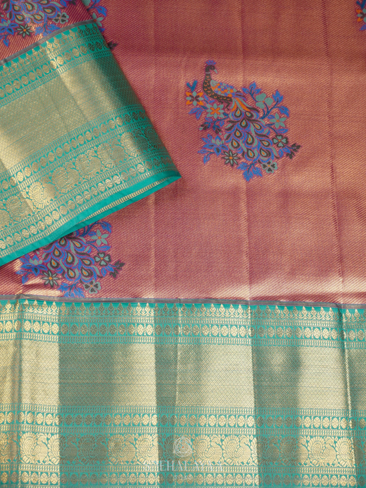 Peach Art Silk Saree