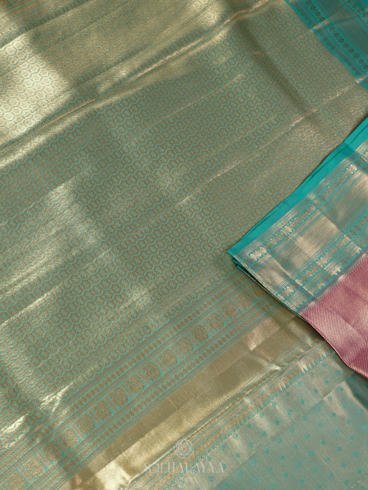 Peach Art Silk Saree