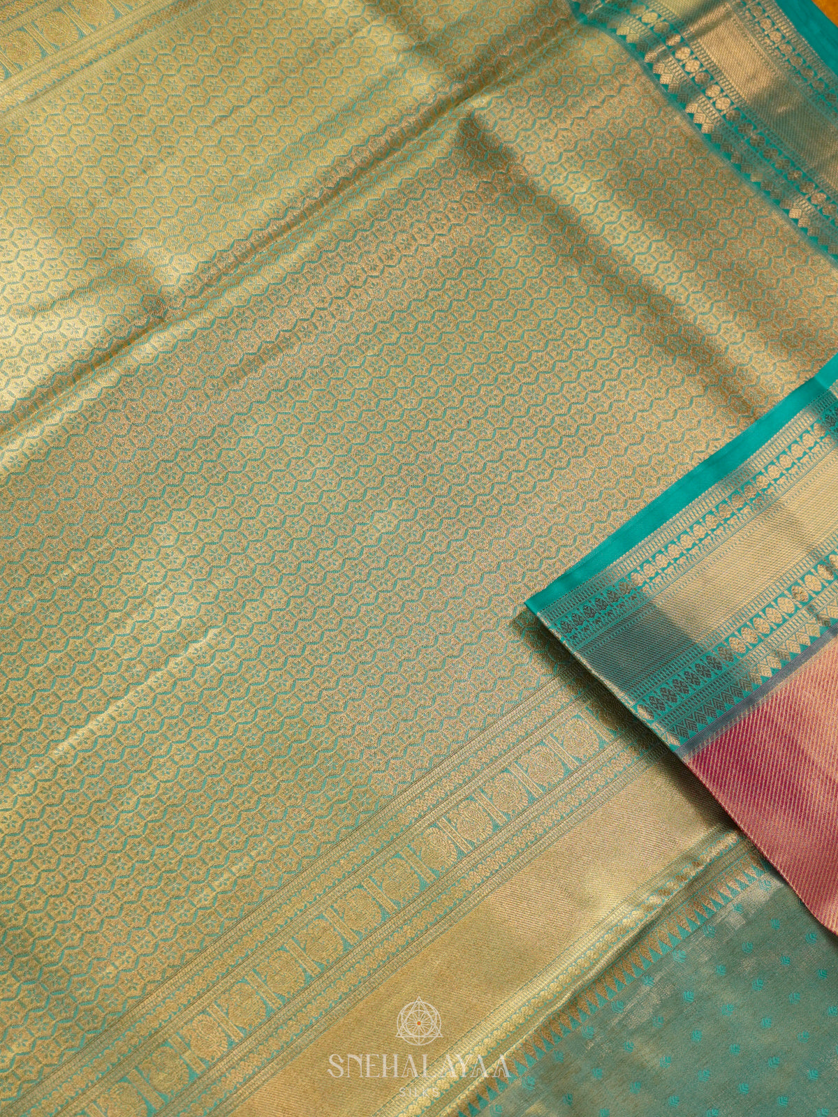 Peach Art Silk Saree