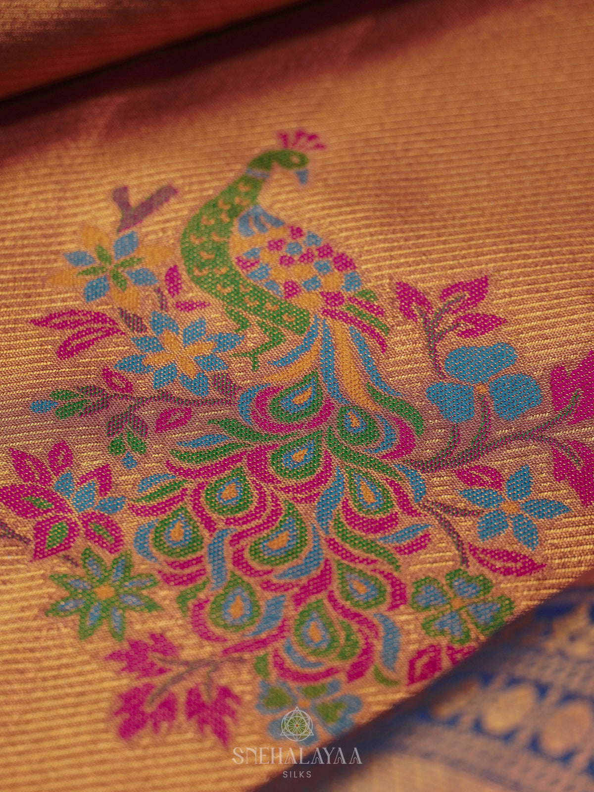 Pale Orange Art Silk Saree