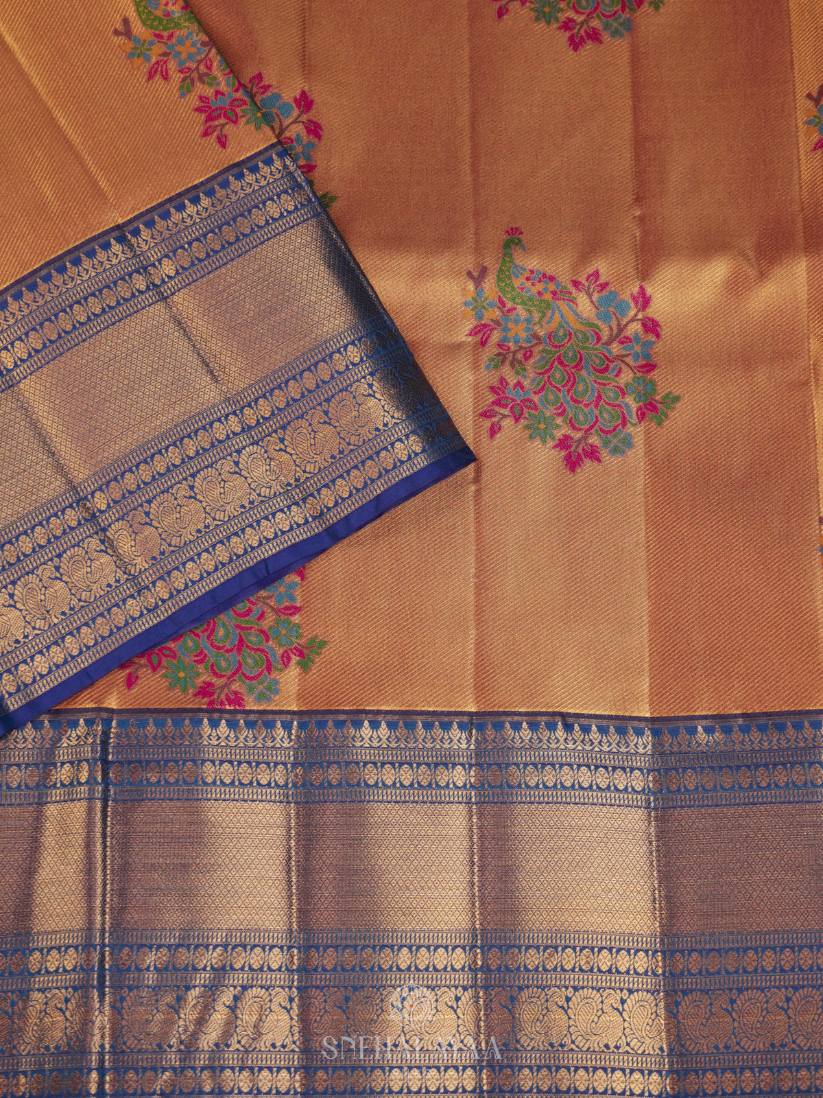 Pale Orange Art Silk Saree