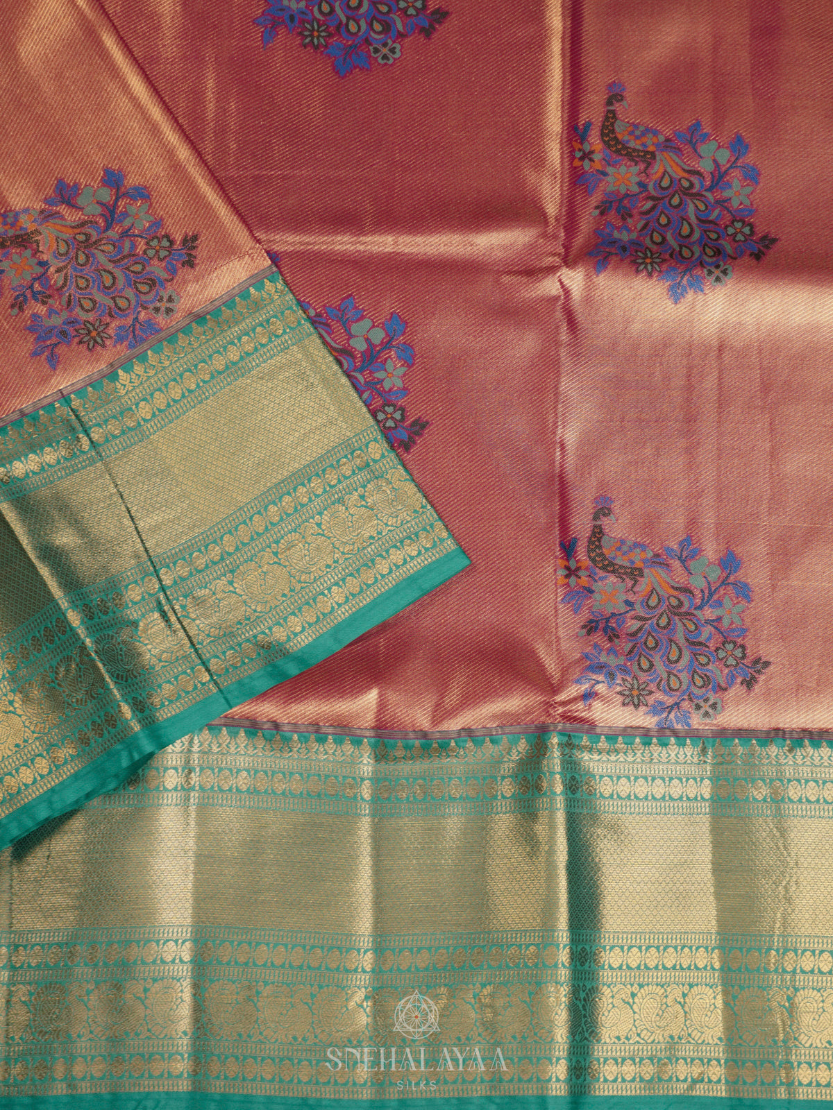 Peach Art Silk Saree