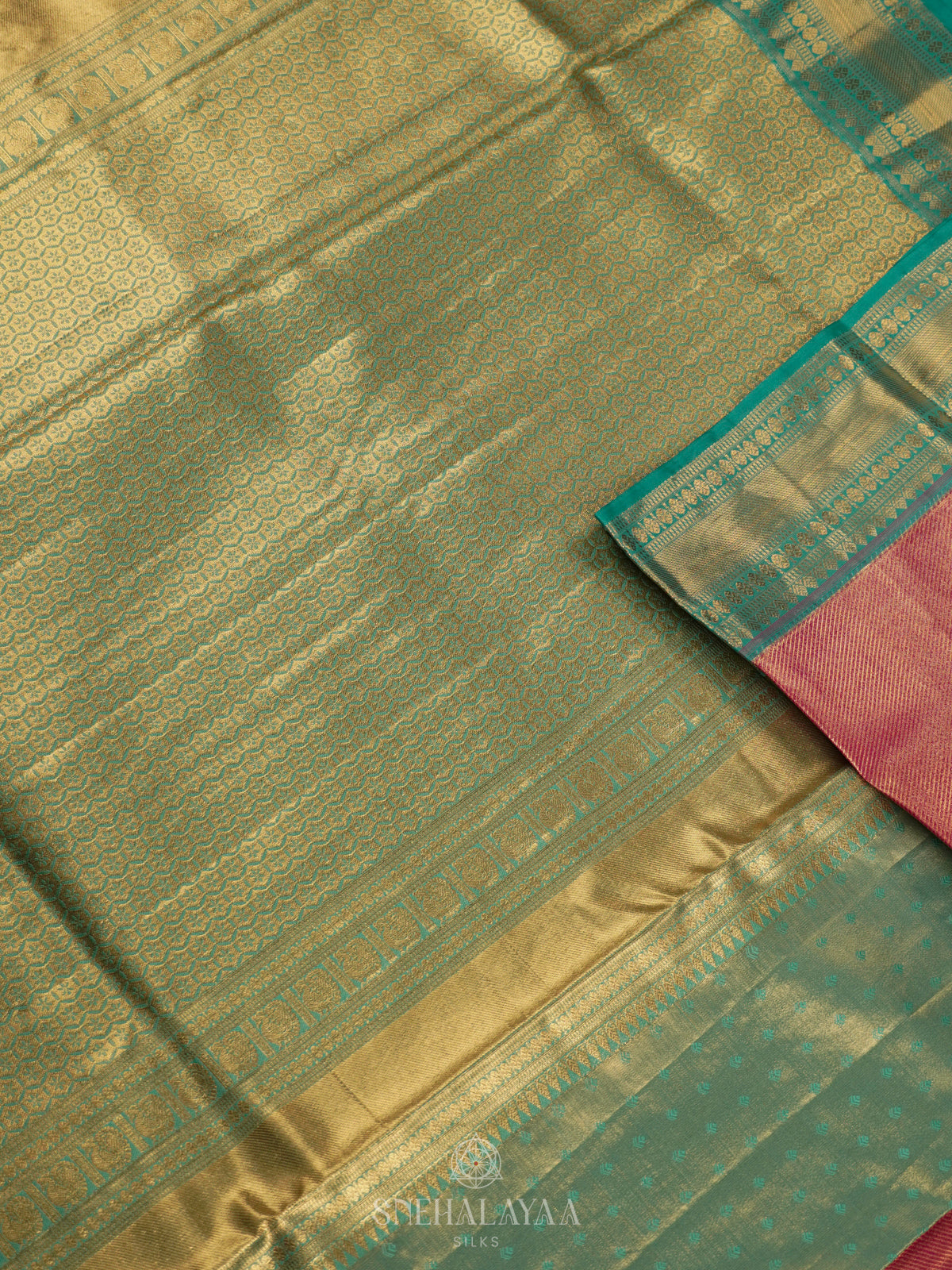 Peach Art Silk Saree