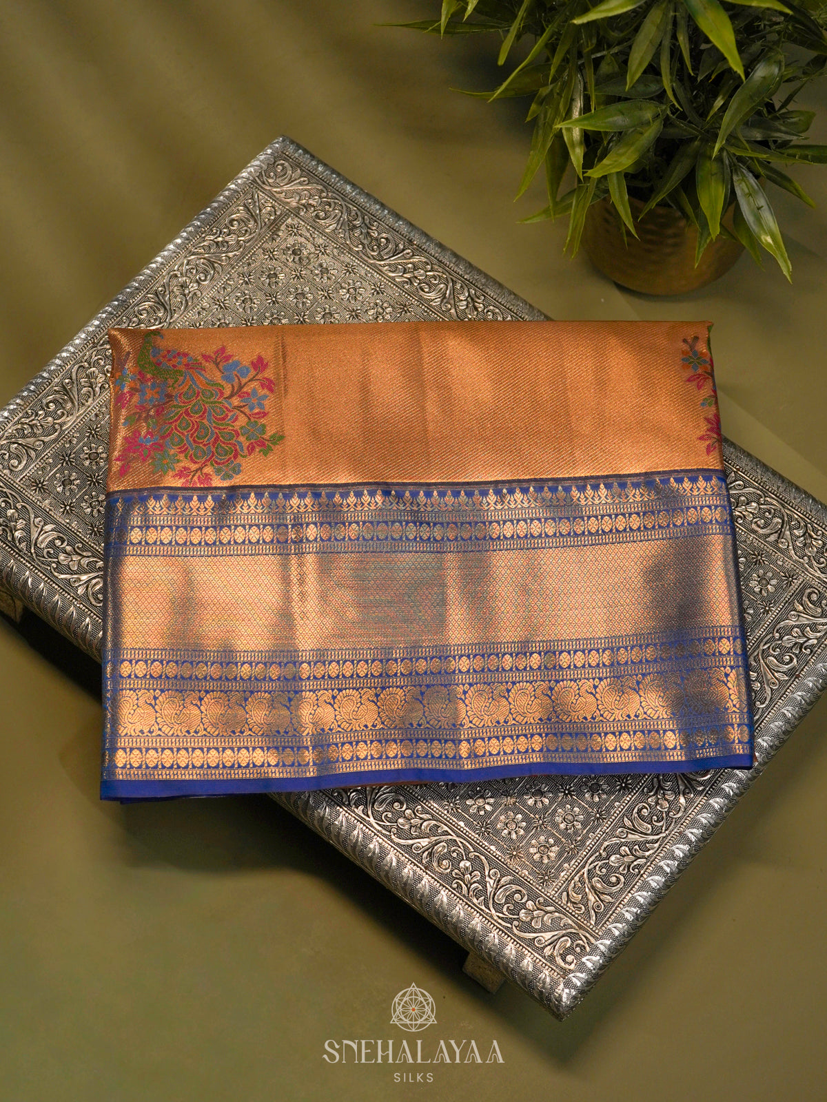 Orange Art Silk Saree