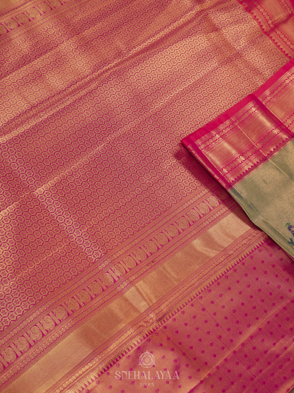 Lime Green Art Silk Saree