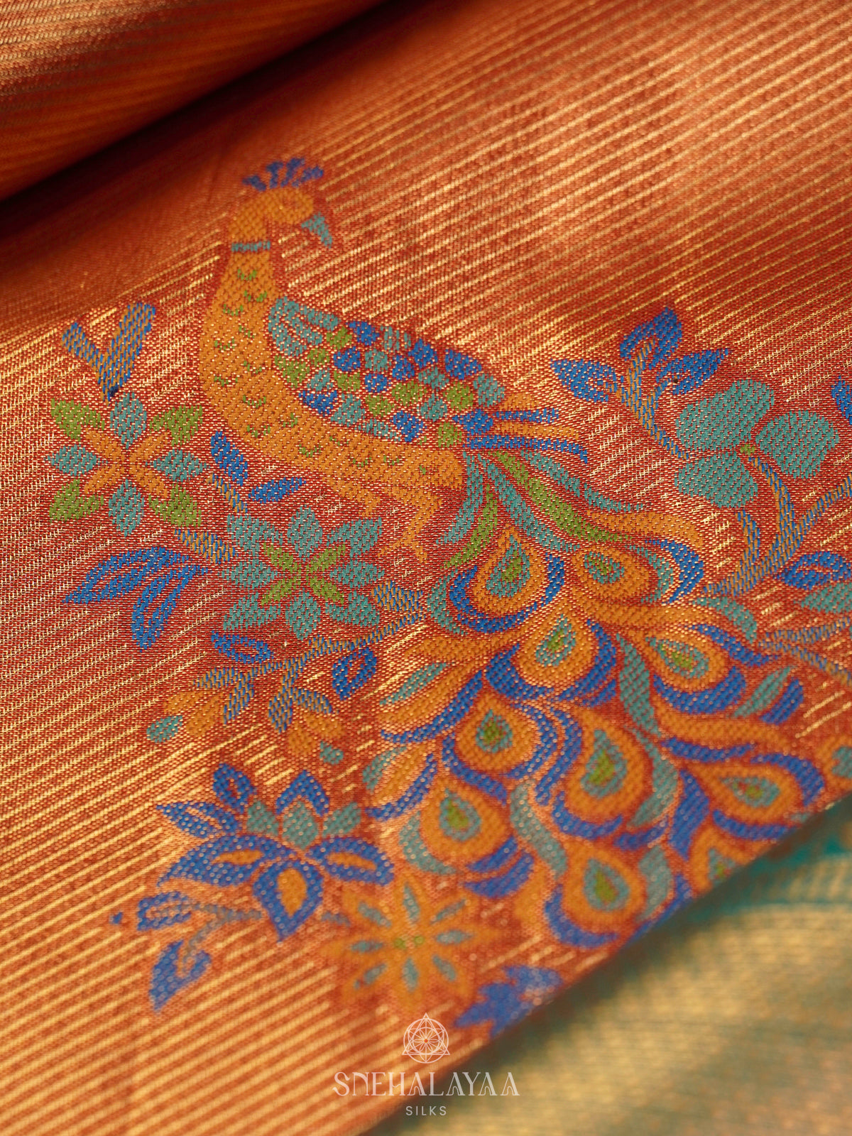Orange Art Silk Saree
