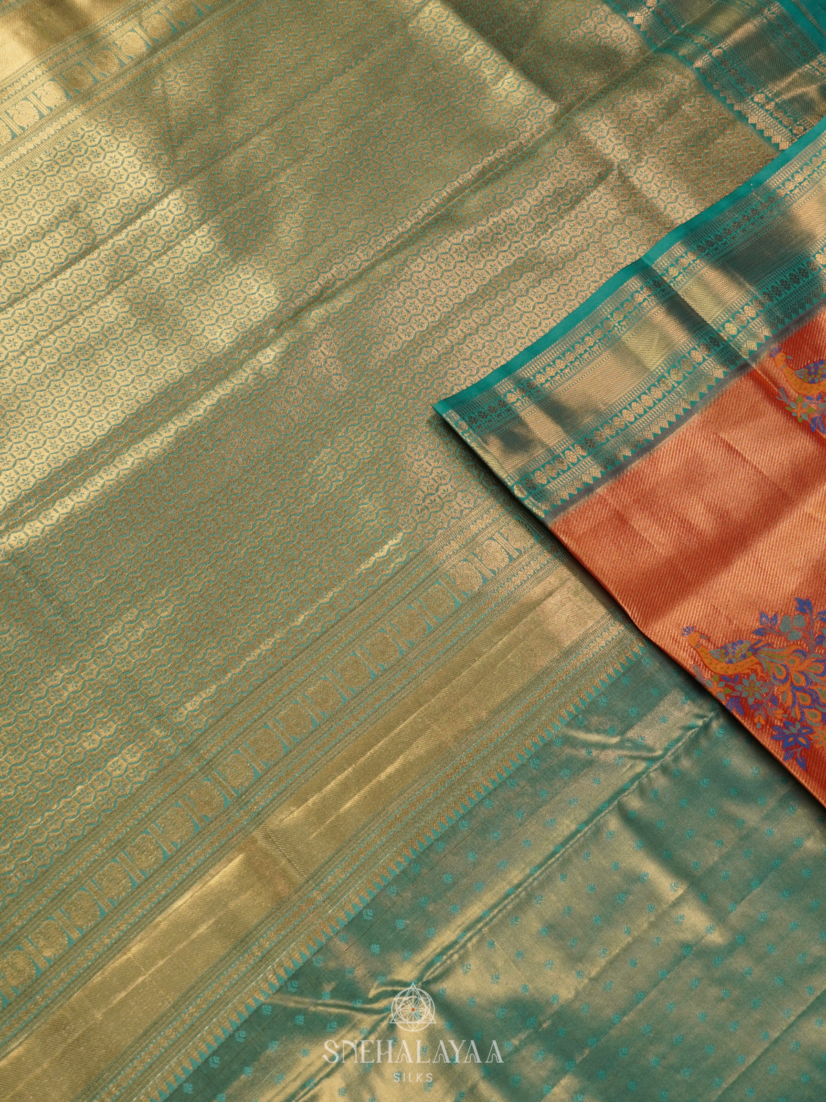 Orange Art Silk Saree