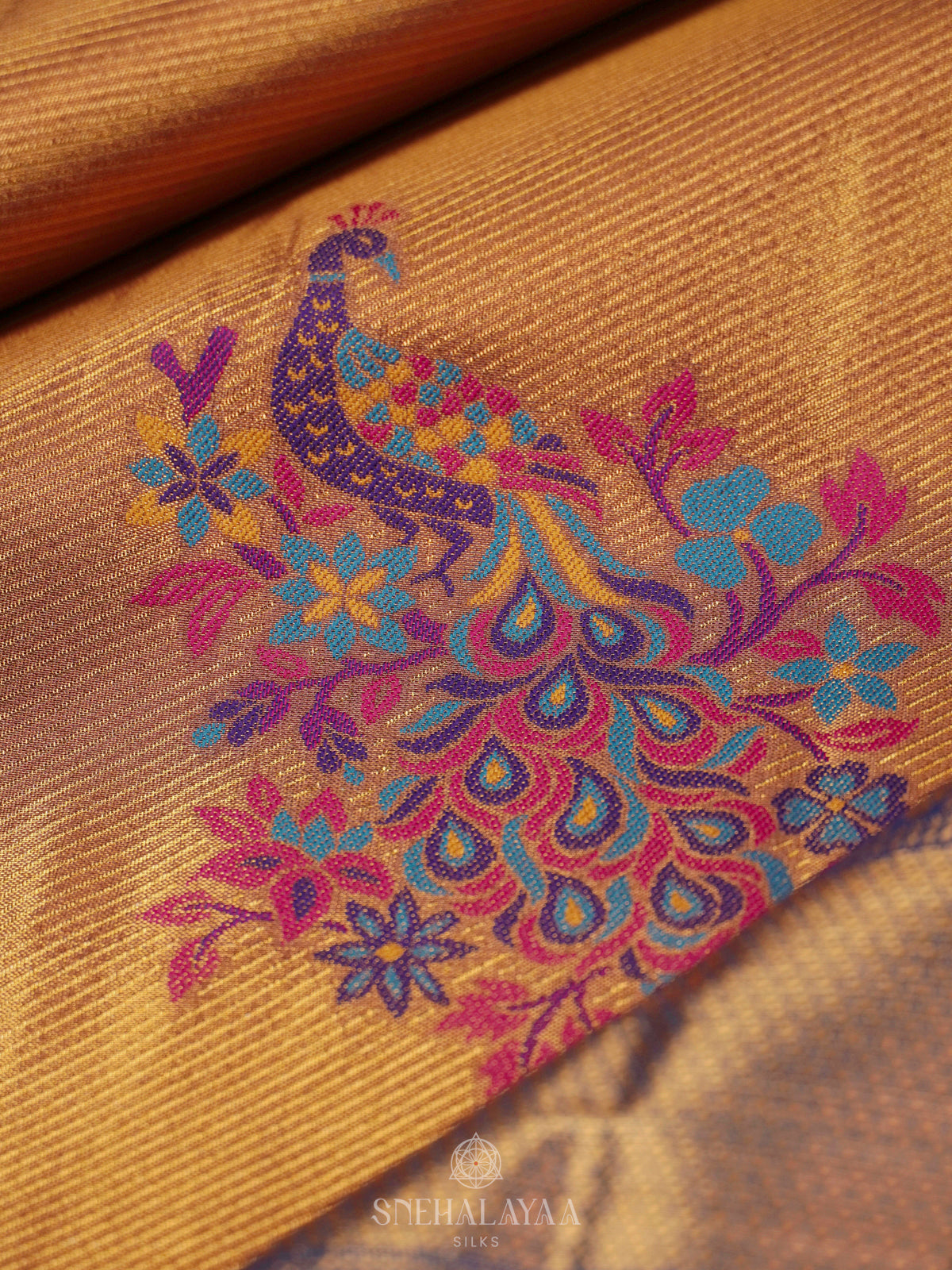 Orange Art Silk Saree