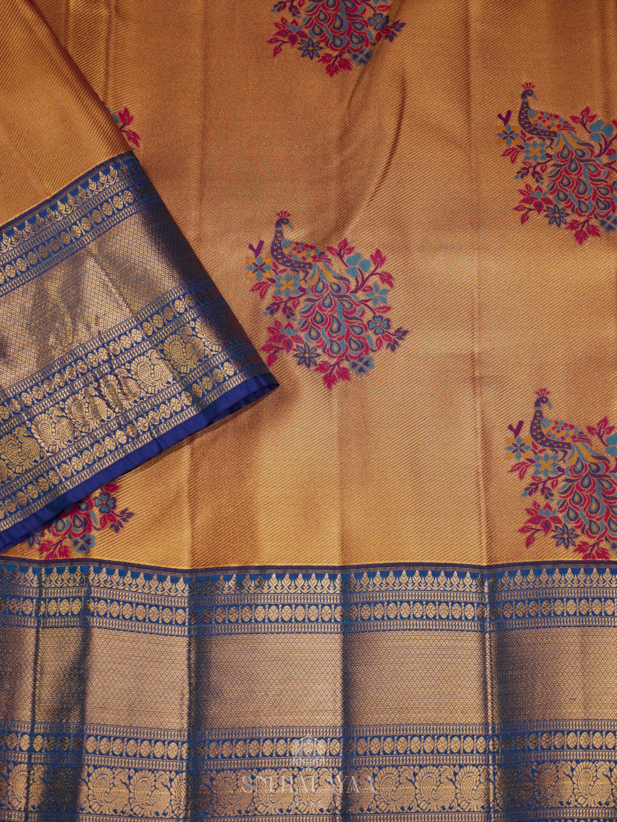 Orange Art Silk Saree