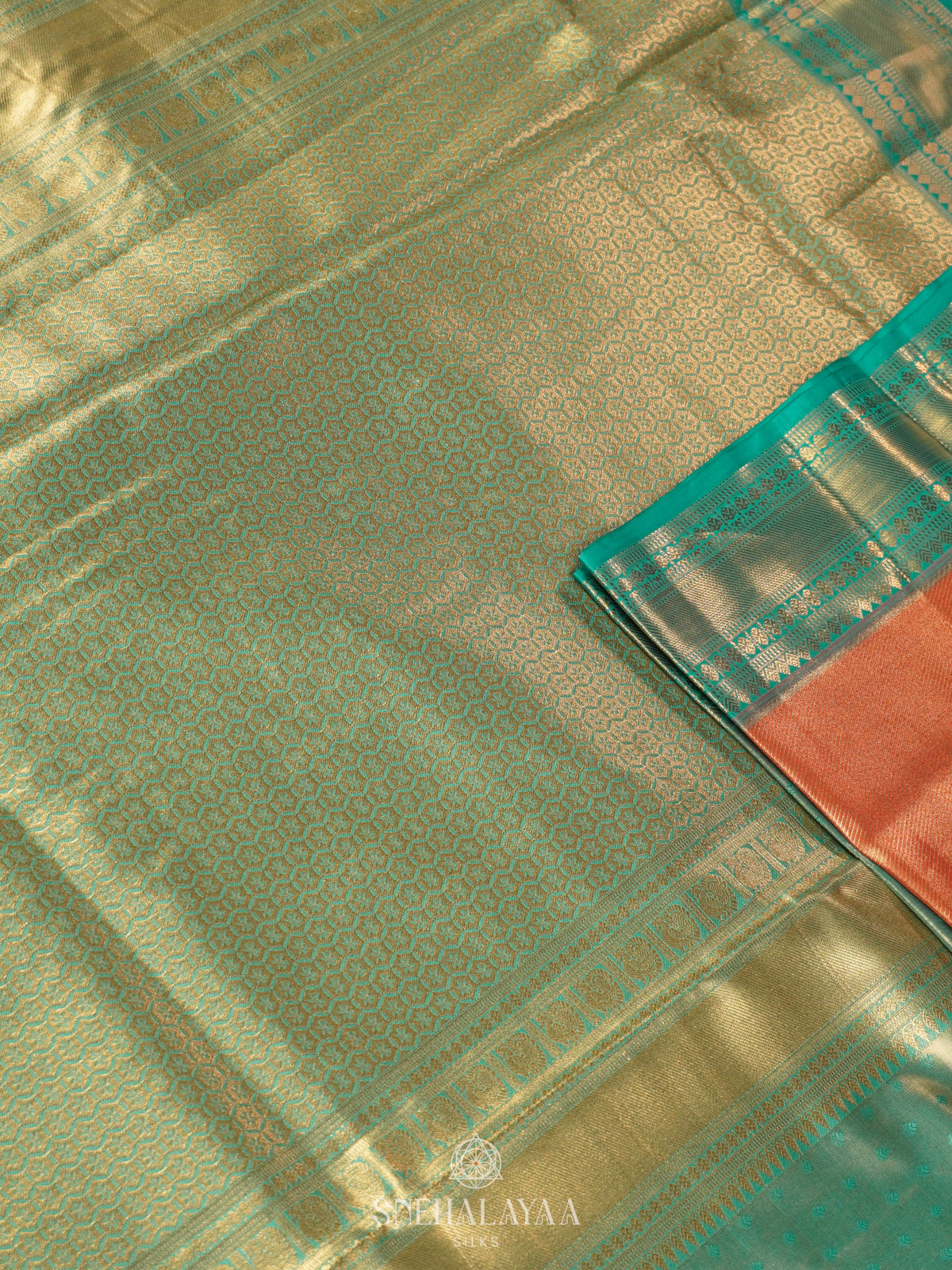 Choral Orange Art Silk Saree