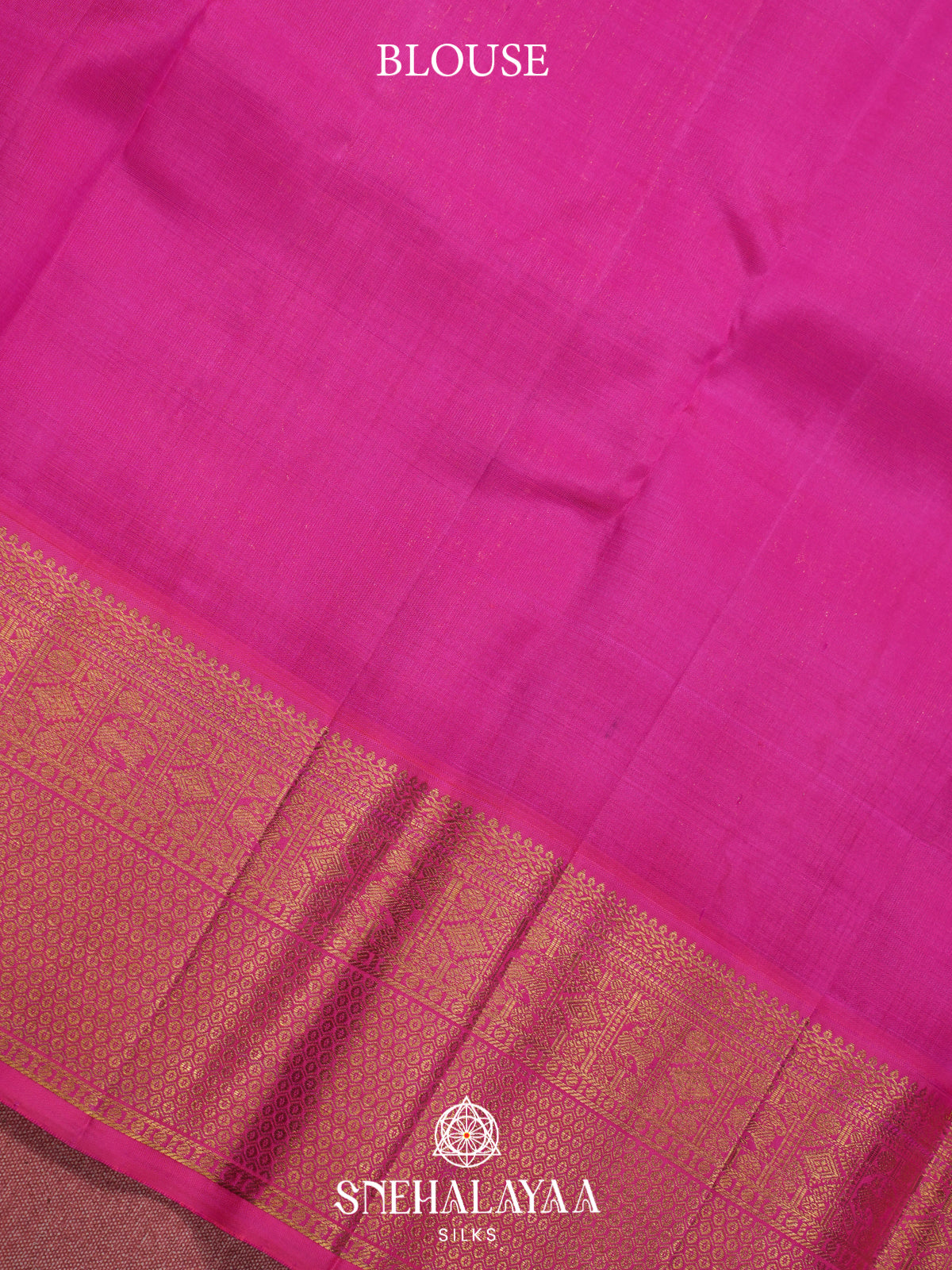Orange Kanchi Kora Silk Saree with Zari Buttas and Pink Zari Border