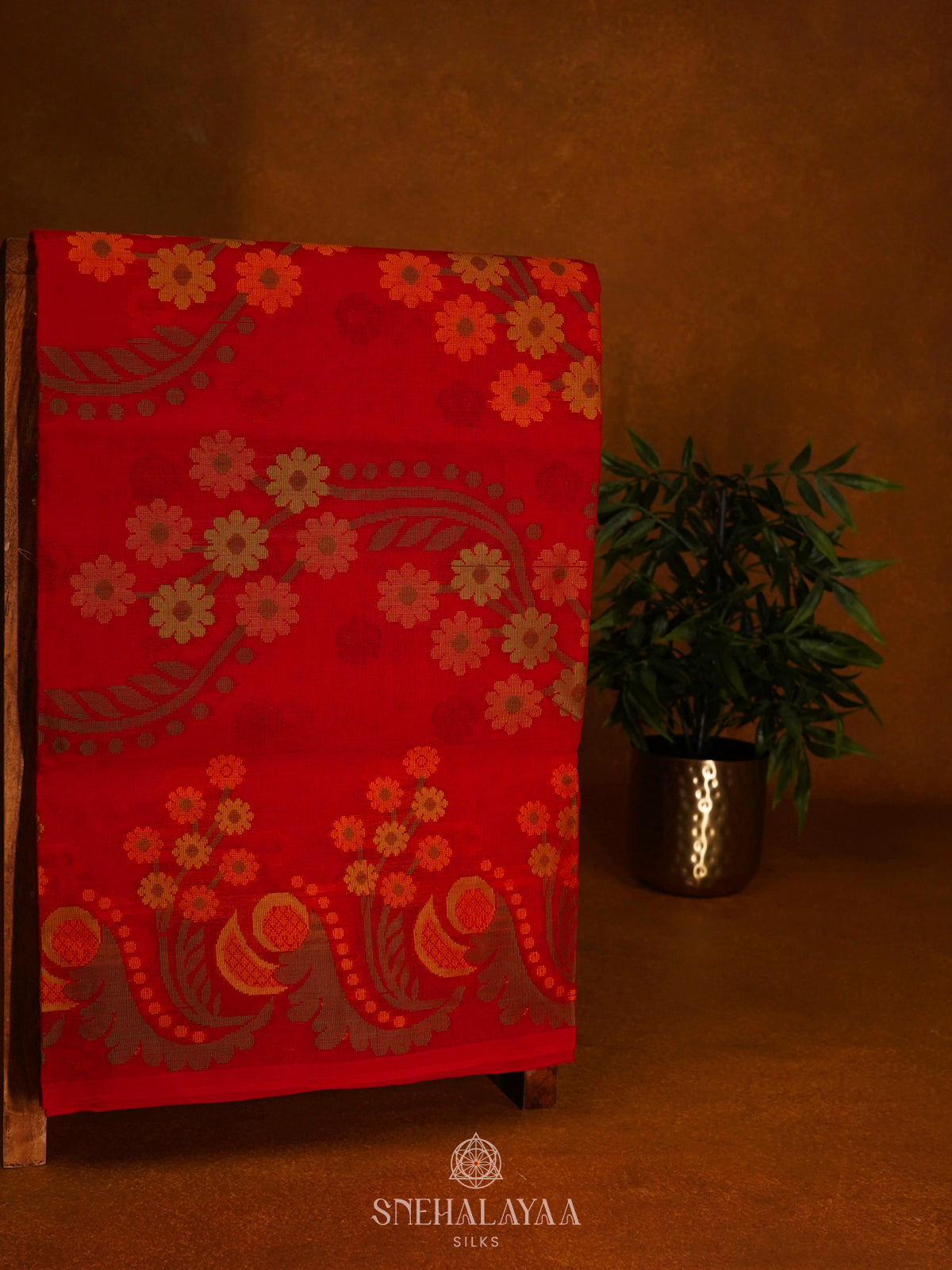 Red Bengal Cotton Saree